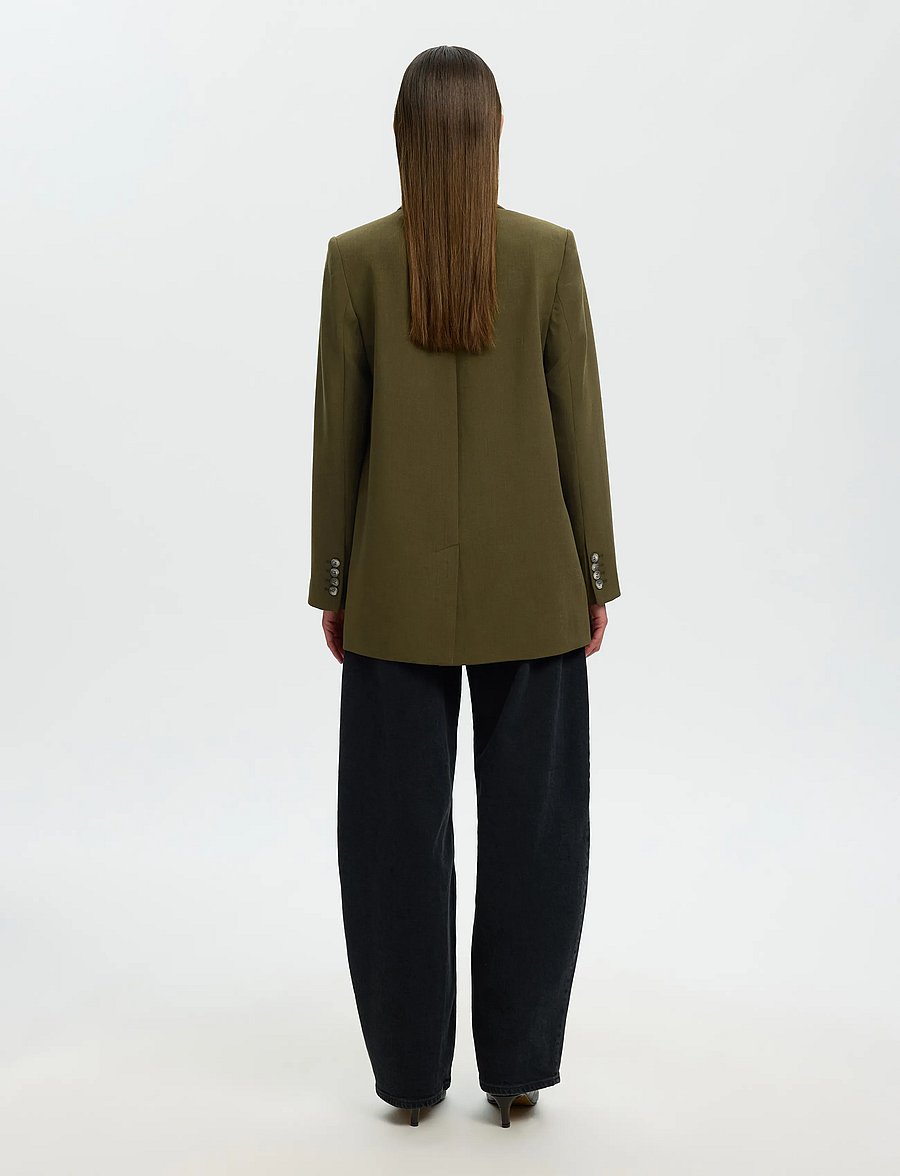 Selected - SLWRITA LS RELAXED BLAZER MEL NOOS - fir green - 2
