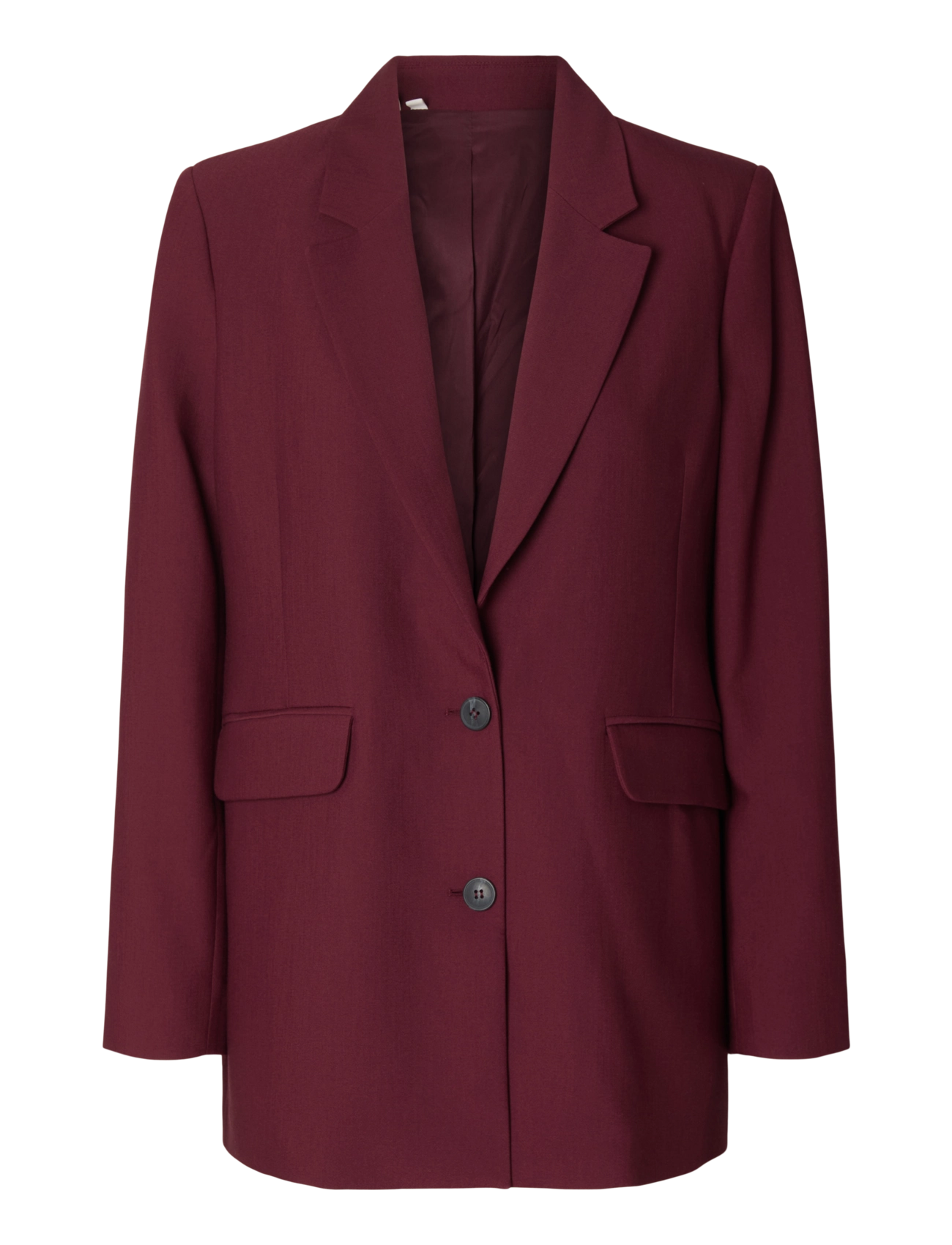 SELECTED Slwrita Ls Relaxed Blazer Mel Noos Burgundy - 44 - Damen