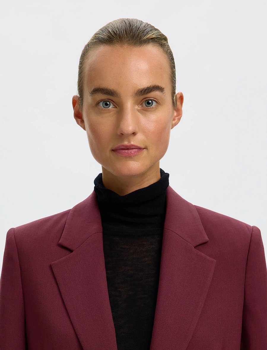 Selected - SLWRITA LS RELAXED BLAZER MEL NOOS - einreihige blazer - tawny port - 4