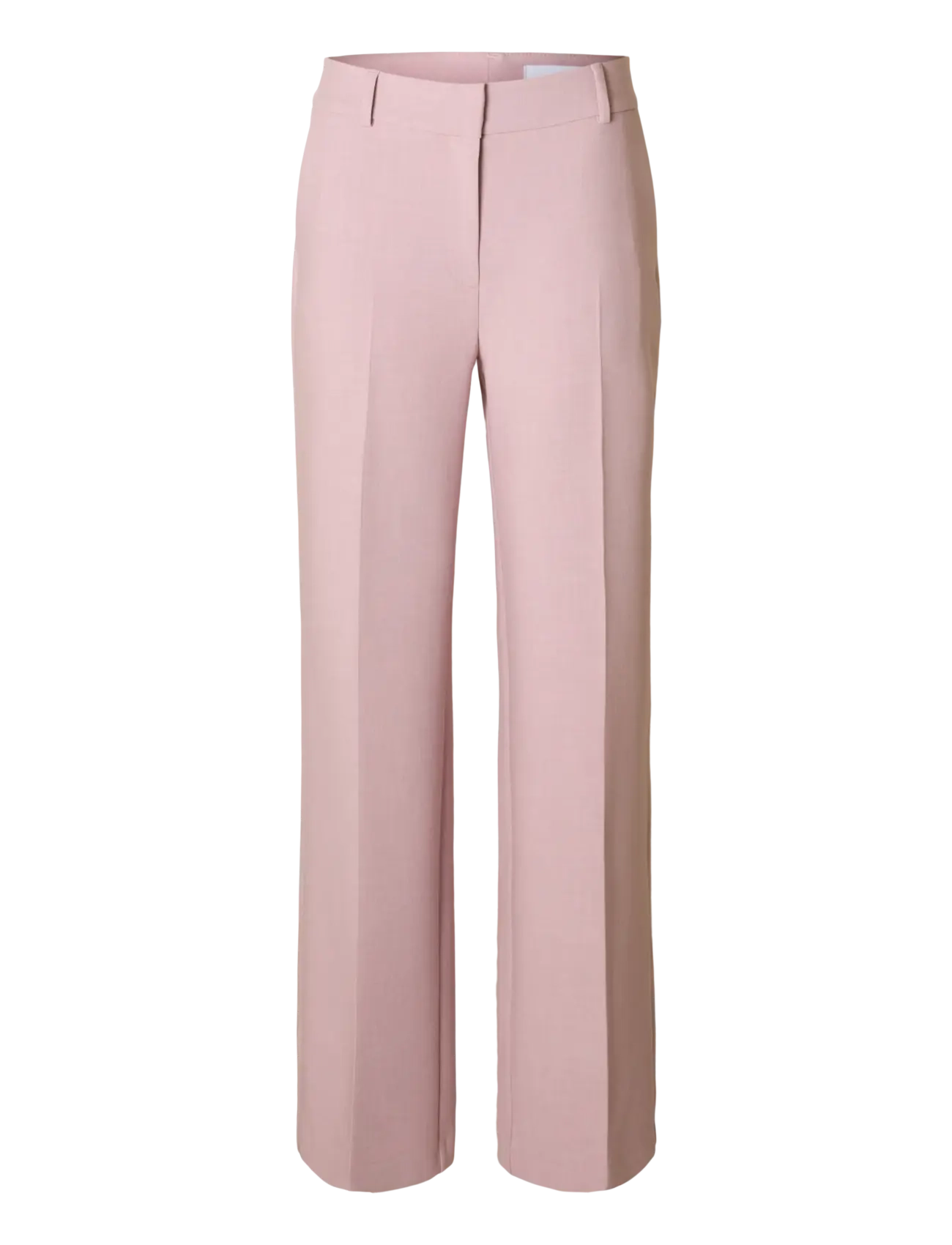 Selected SLWRITA MW WIDE PANT MEL NOOS - Riided - BLEACHED MAUVE / pink/rose