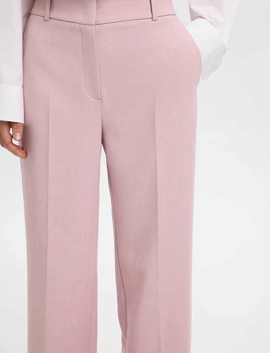 Selected - SLWRITA MW WIDE PANT MEL NOOS - anzugshosen - bleached mauve - 4