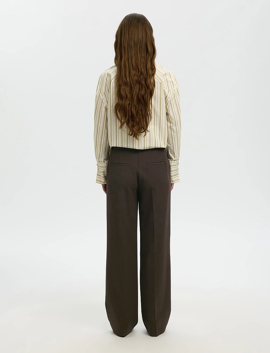 Selected - SLWRITA MW WIDE PANT MEL NOOS - tailored trousers - delicioso - 2