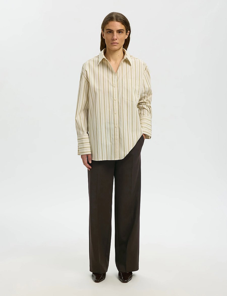 Selected - SLWRITA MW WIDE PANT MEL NOOS - tailored trousers - delicioso - 3