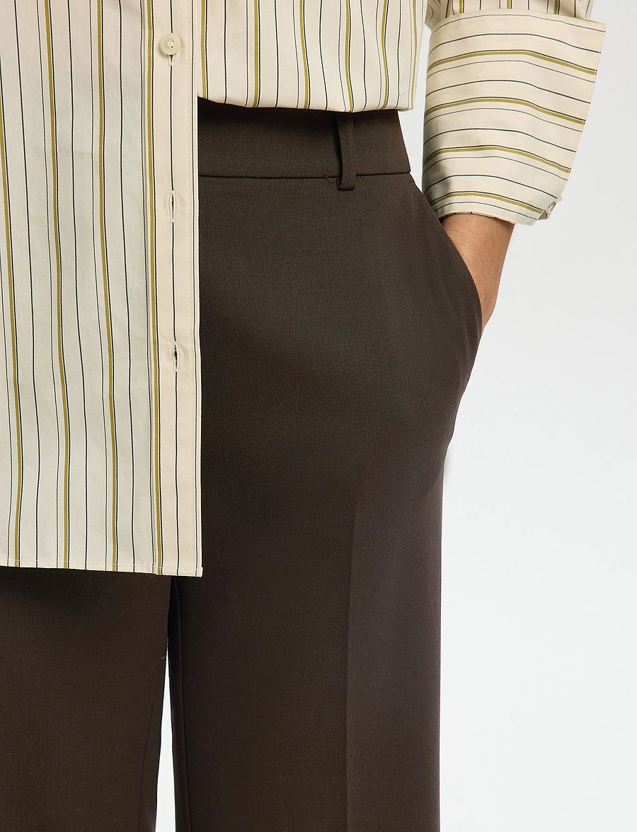 Selected - SLWRITA MW WIDE PANT MEL NOOS - tailored trousers - delicioso - 4