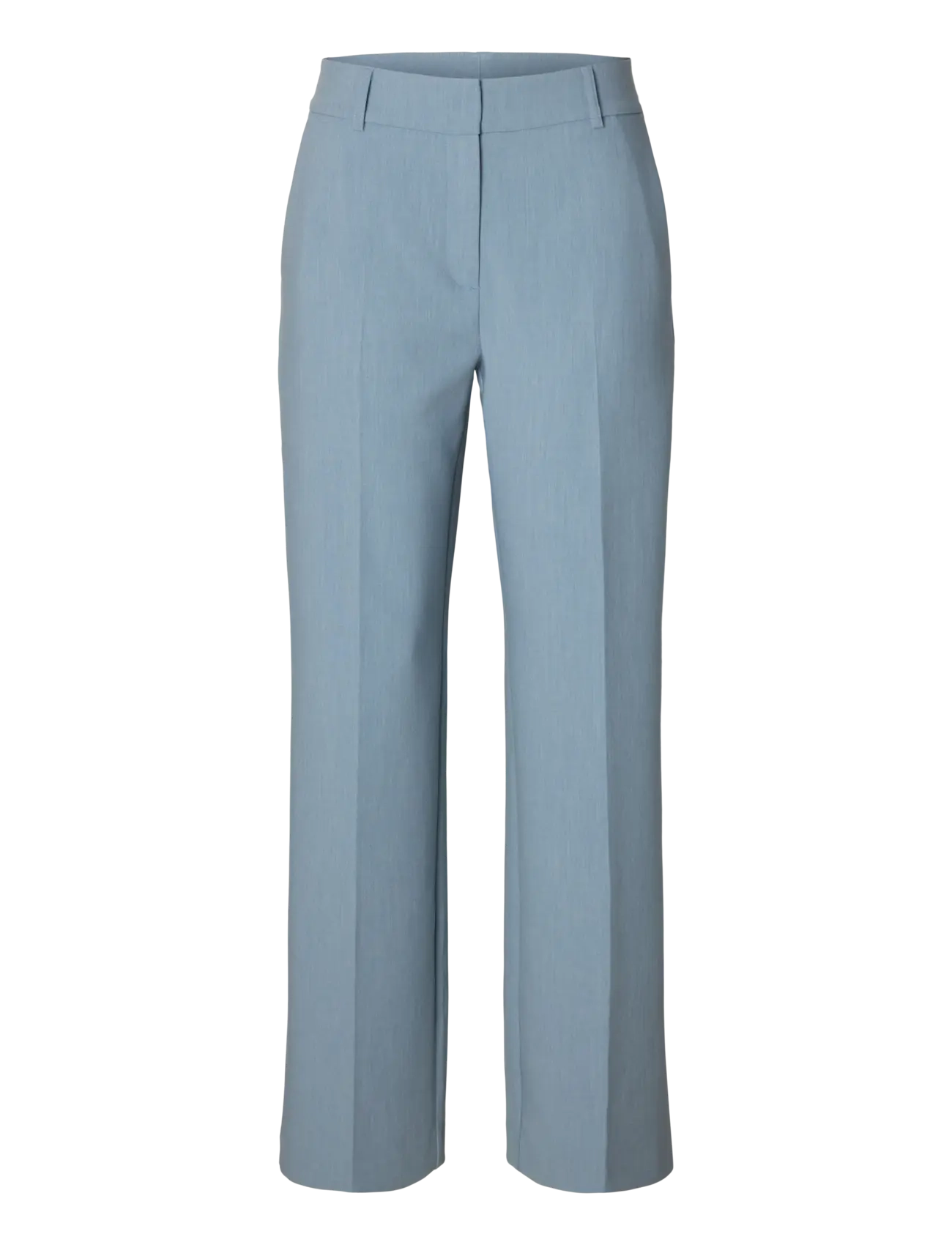 SLWRITA MW WIDE PANT MEL NOOS - DUSTY BLUE