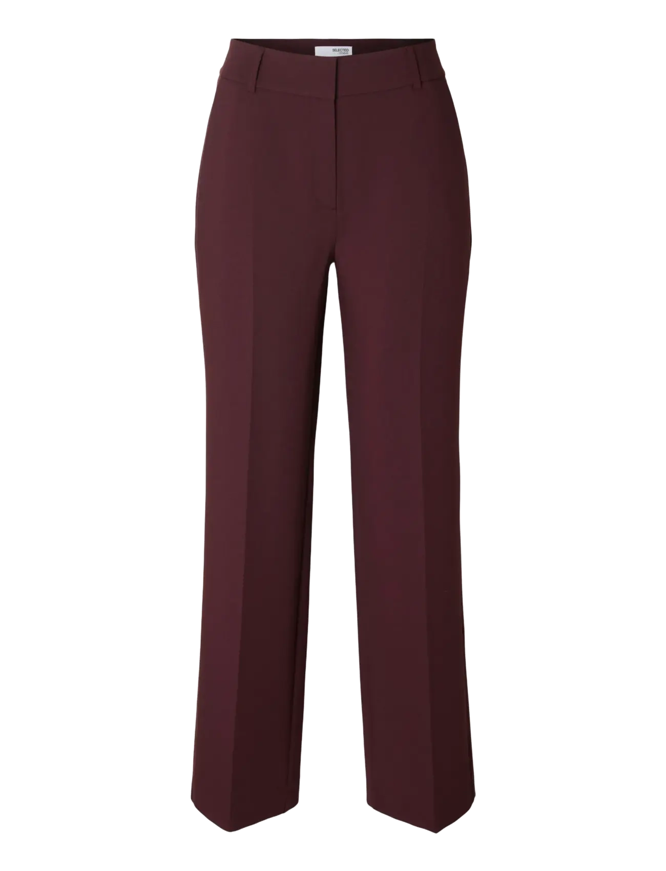 Selected SLFRITA MW WIDE PANT MEL NOOS - Tøj - FIG / burgundy