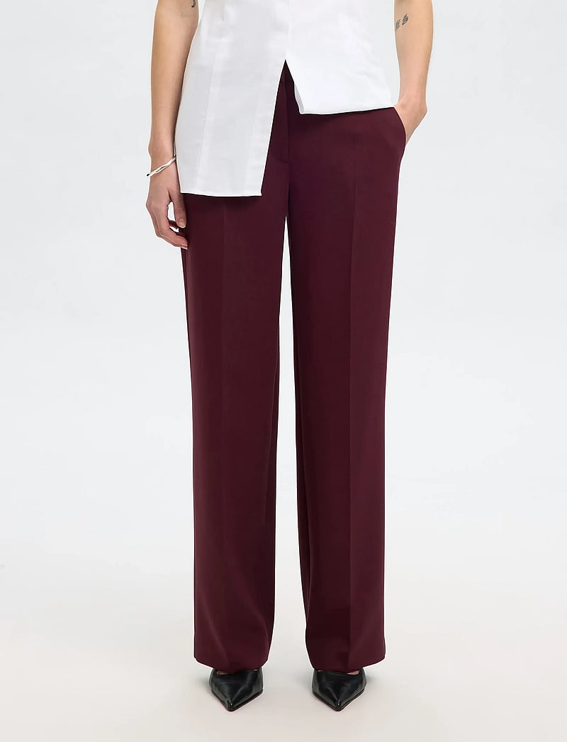 Selected - SLFRITA MW WIDE PANT MEL NOOS - formell - fig - 0