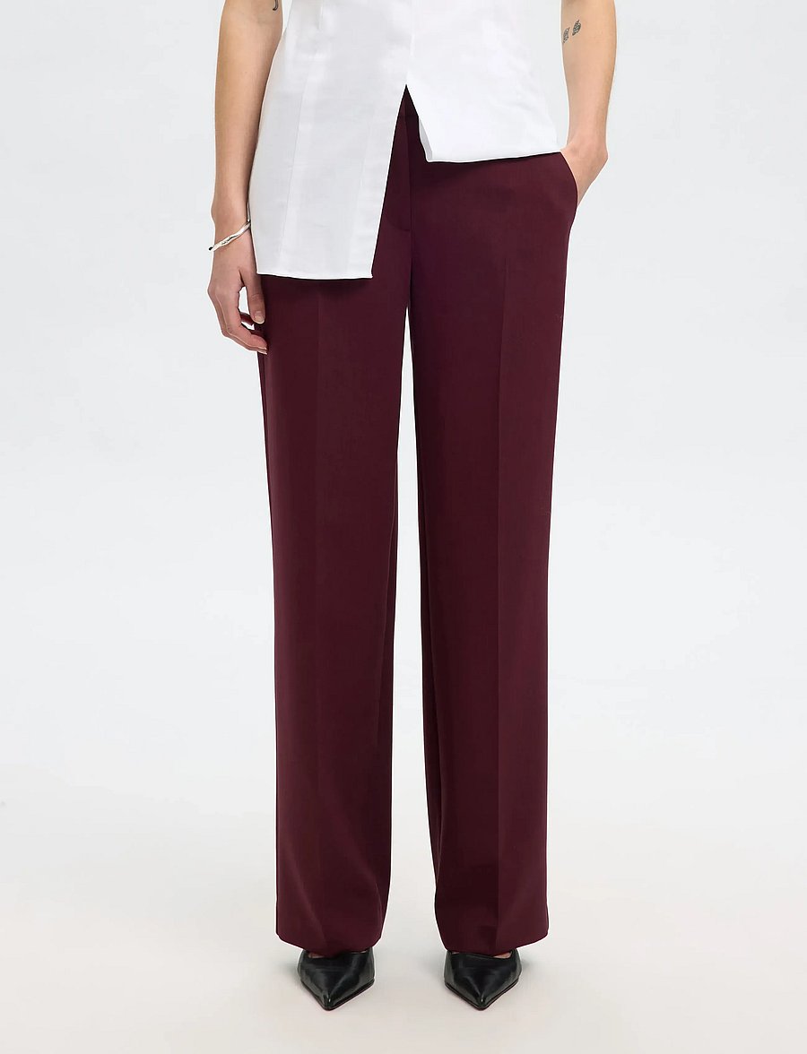 Selected - SLWRITA MW WIDE PANT MEL NOOS - anzugshosen - fig - 0