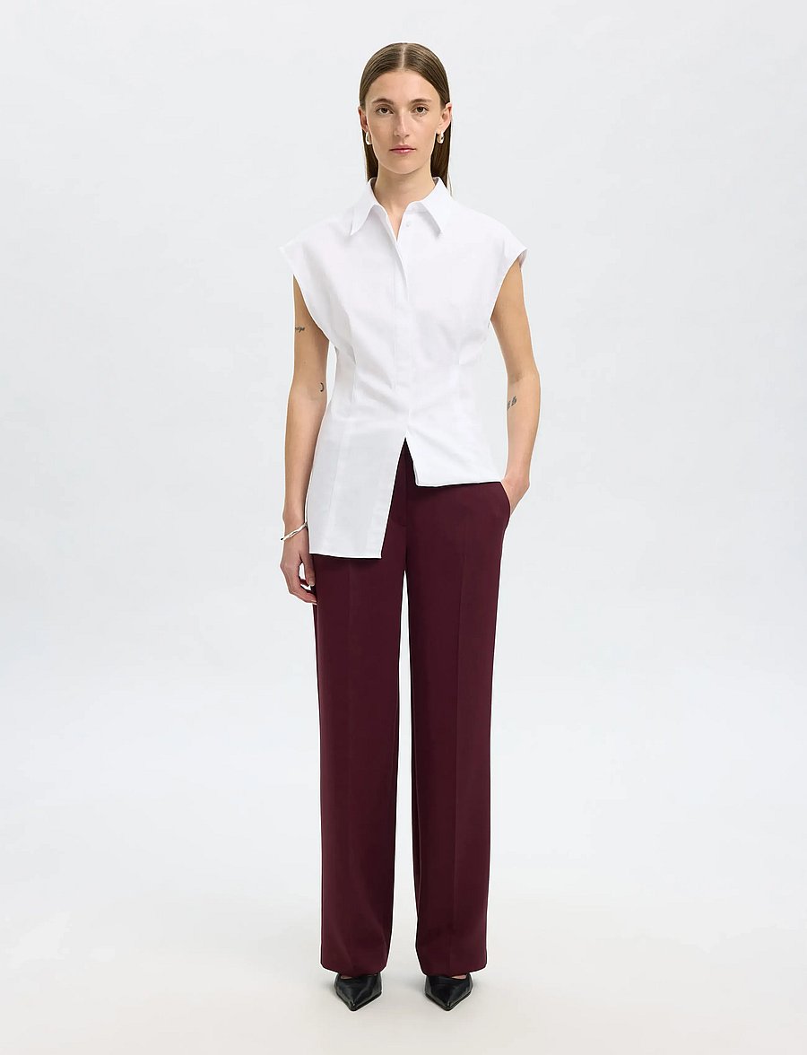 Selected - SLWRITA MW WIDE PANT MEL NOOS - anzugshosen - fig - 3