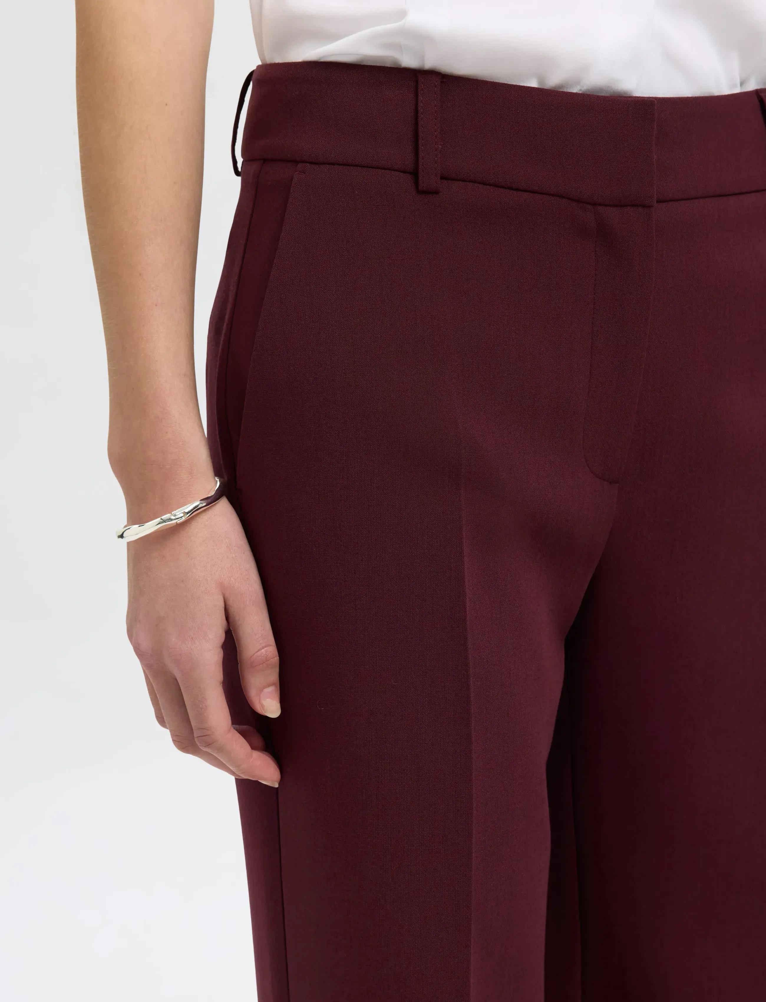 Selected - SLWRITA MW WIDE PANT MEL NOOS - habitbukser - fig - 4