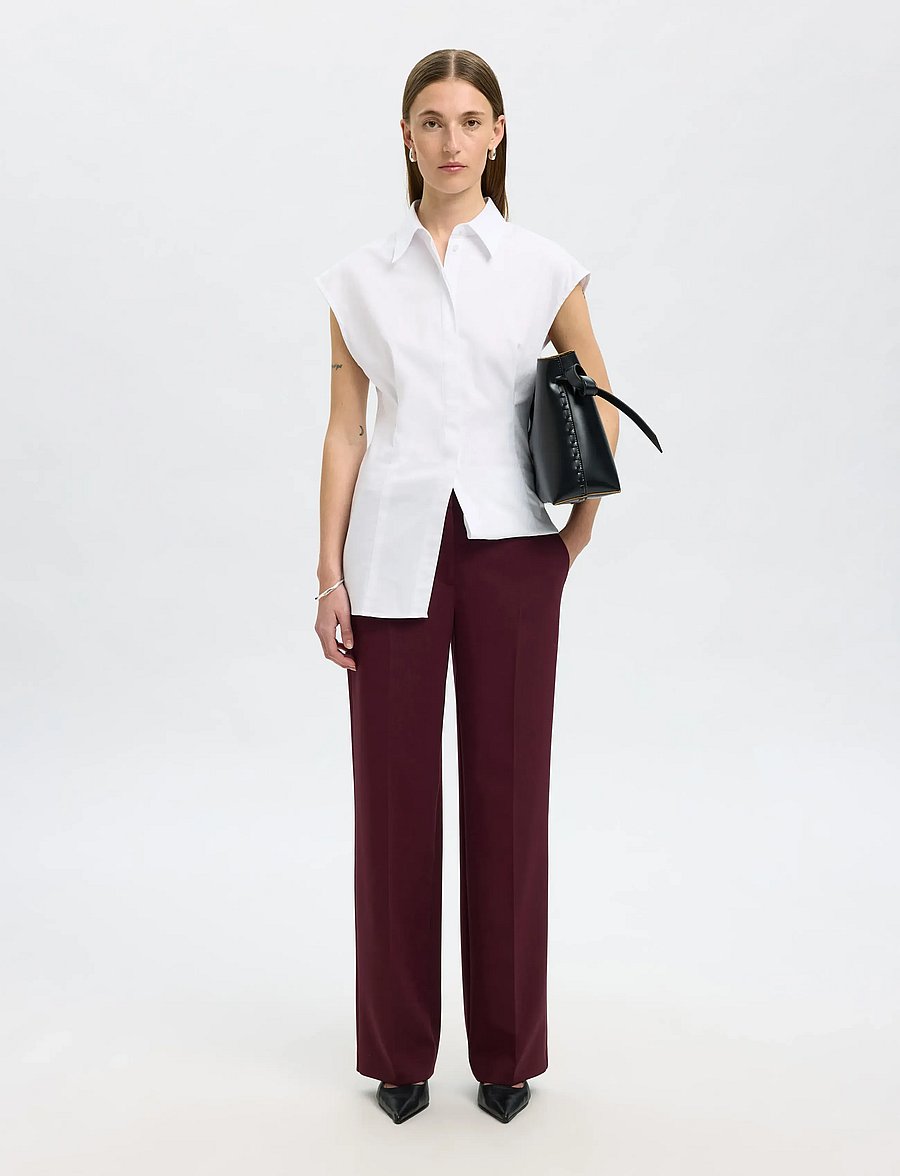 Selected - SLWRITA MW WIDE PANT MEL NOOS - anzugshosen - fig - 5
