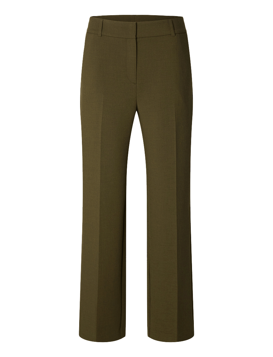Selected - SLWRITA MW WIDE PANT MEL NOOS - anzugshosen - fir green - 1