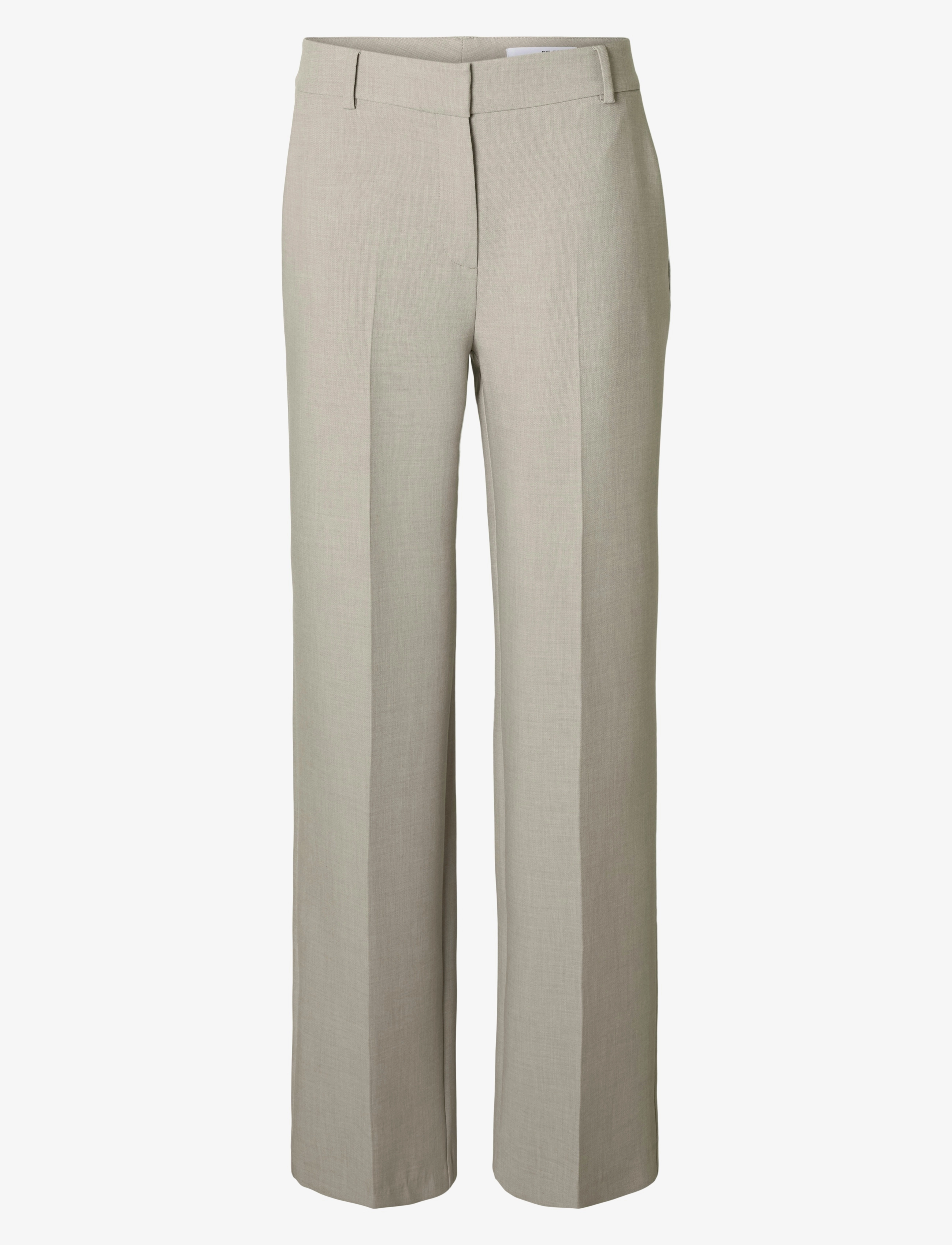 Selected SLWRITA MW WIDE PANT MEL NOOS - Riided - ISLAND FOSSIL / beige
