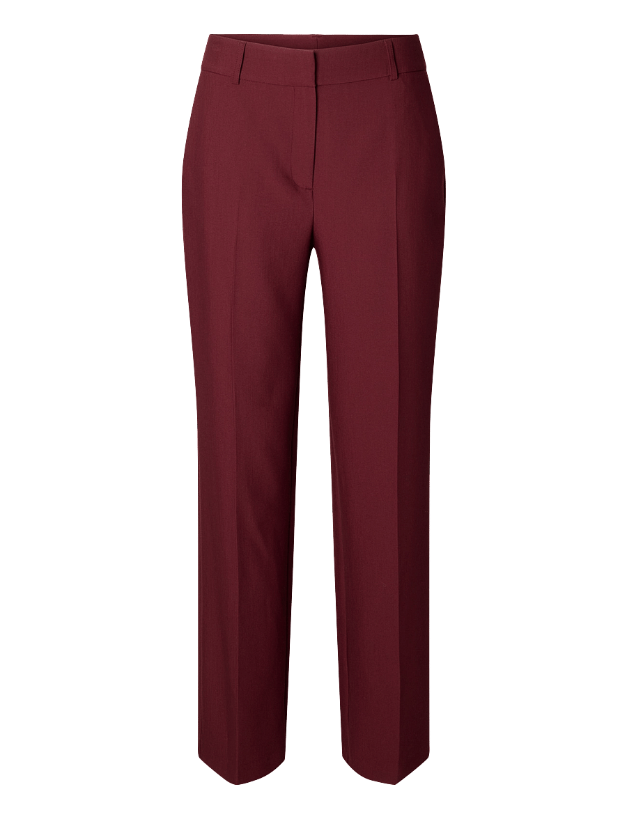 Selected - SLWRITA MW WIDE PANT MEL NOOS - anzugshosen - tawny port - 1