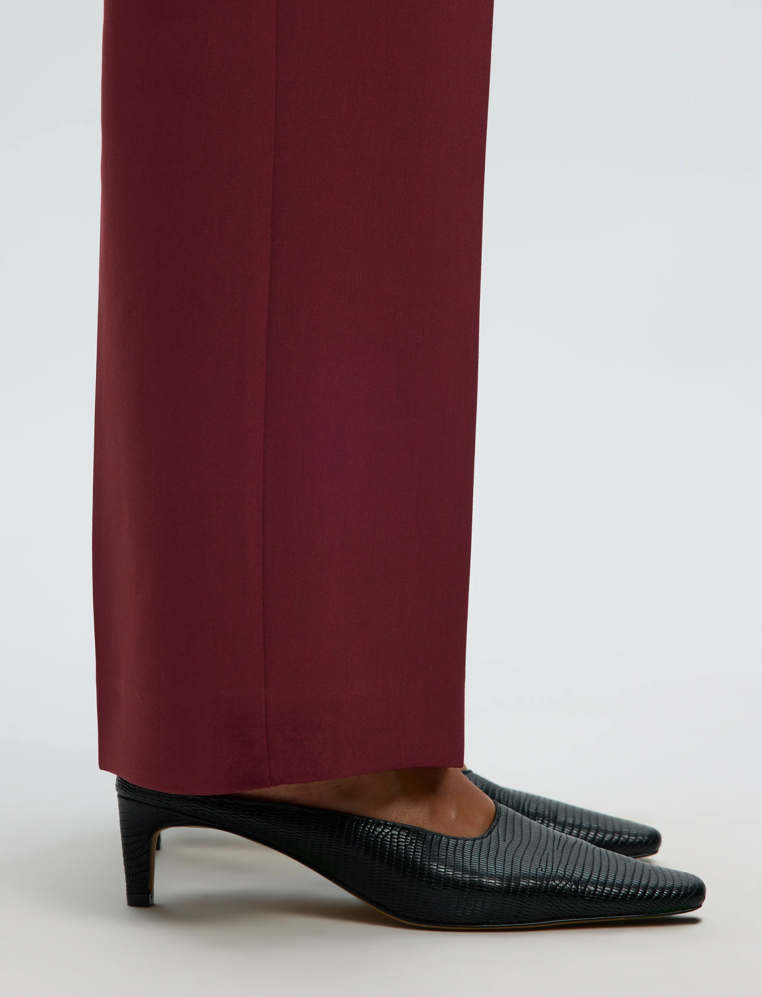 Selected - SLWRITA MW WIDE PANT MEL NOOS - tailored trousers - tawny port - 4