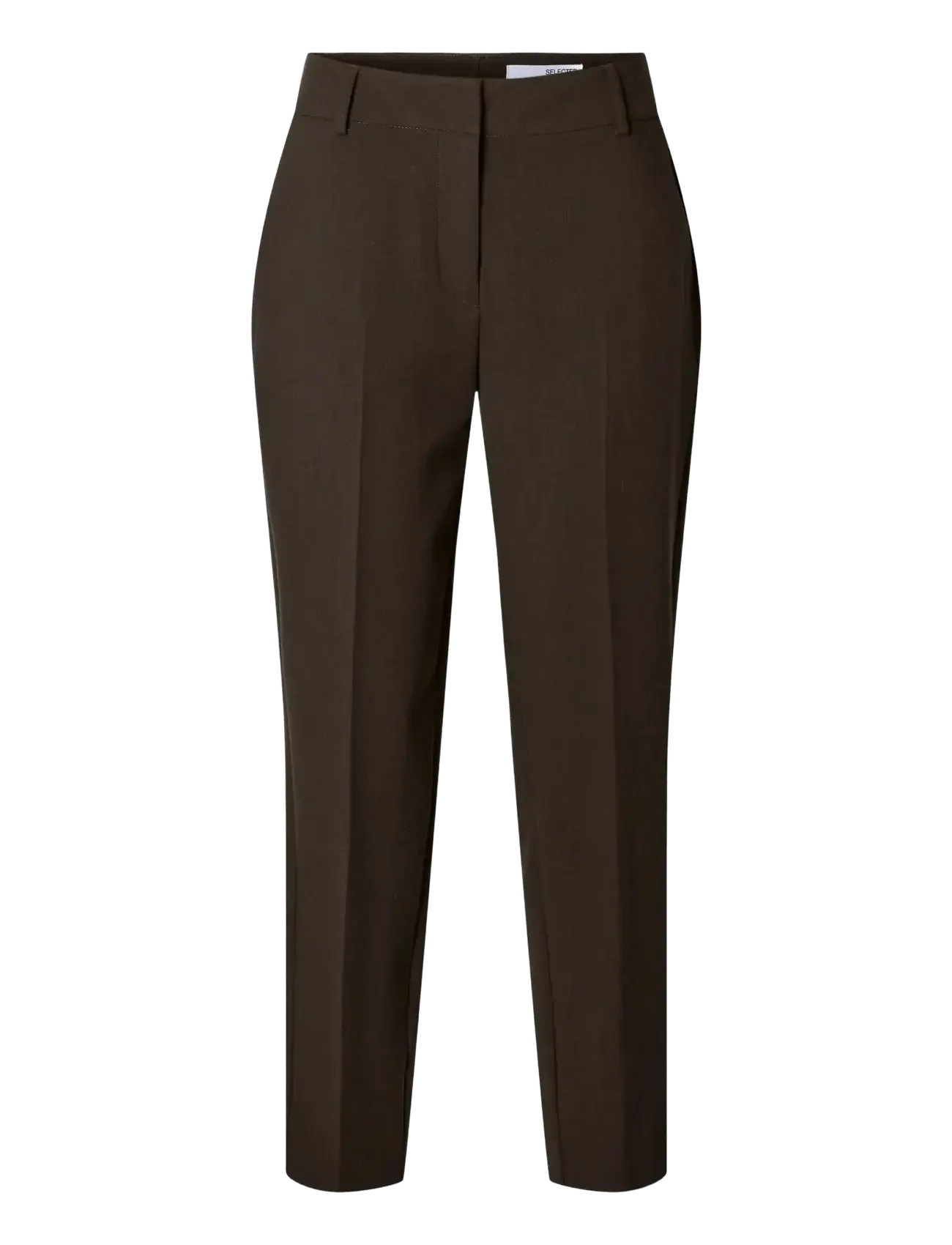 Selected SLFRITA-RIA MW CROPPED PANT MEL NOOS - Tailored trousers - DELICIOSO / brown