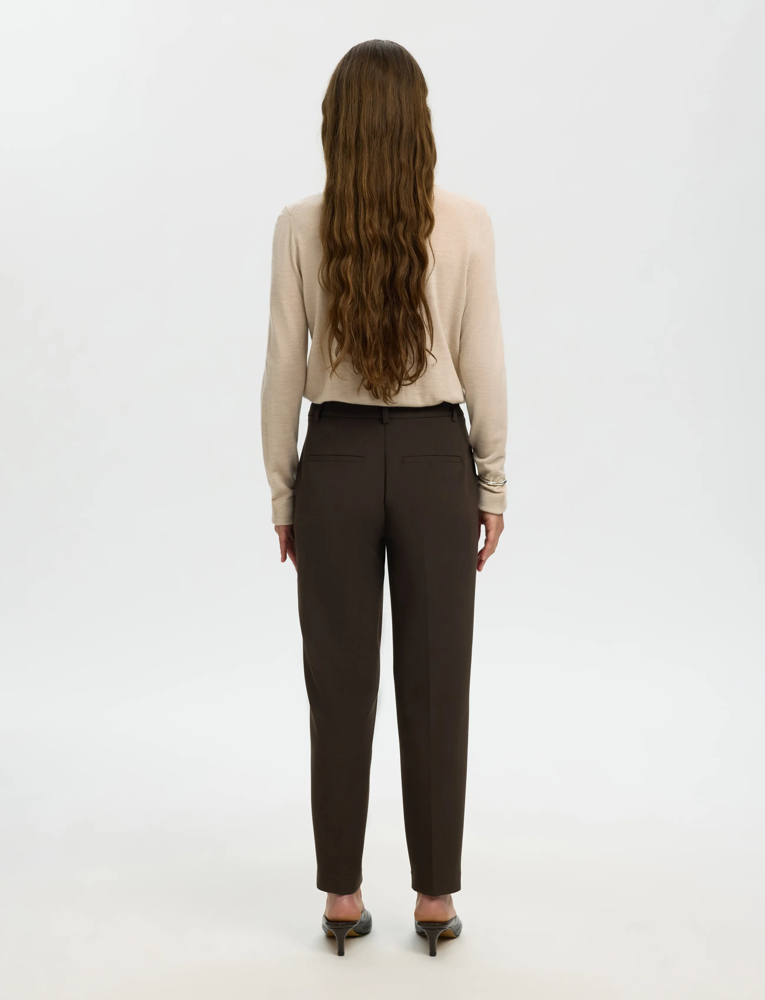 Selected - SLWRITA-RIA MW CROPPED PANT MEL NOOS - tailored trousers - delicioso - 2