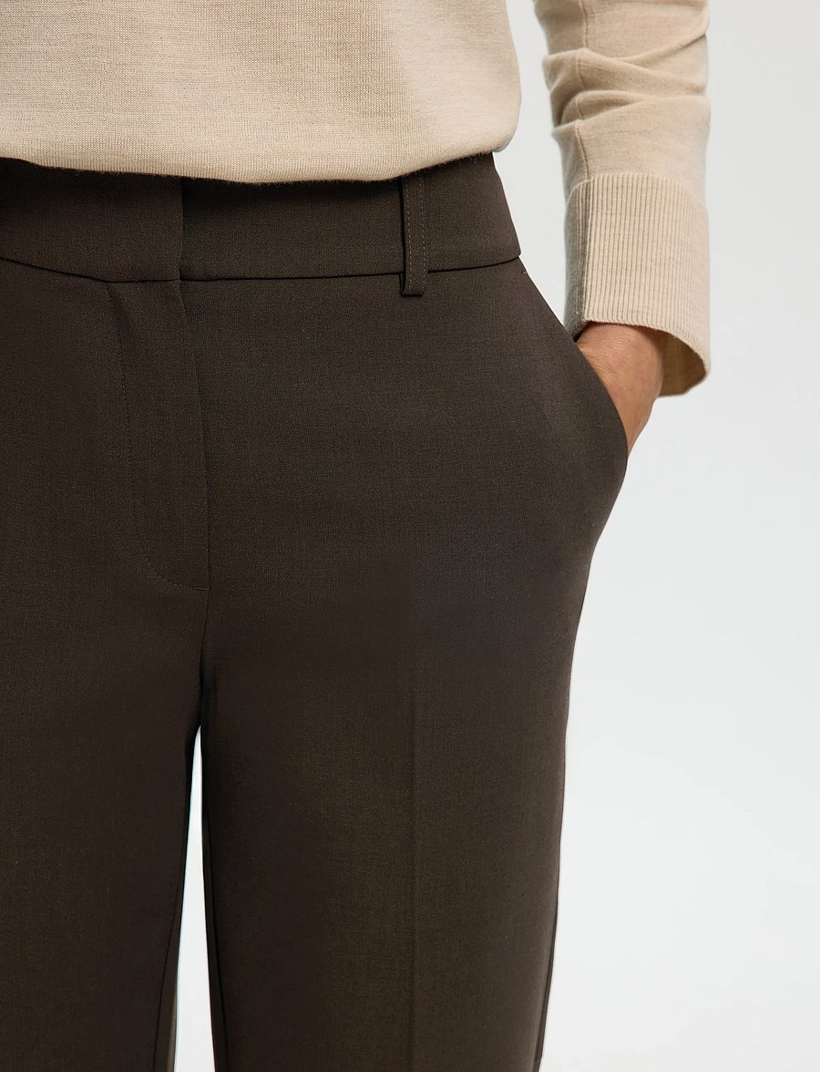 Selected - SLWRITA-RIA MW CROPPED PANT MEL NOOS - tailored trousers - delicioso - 4