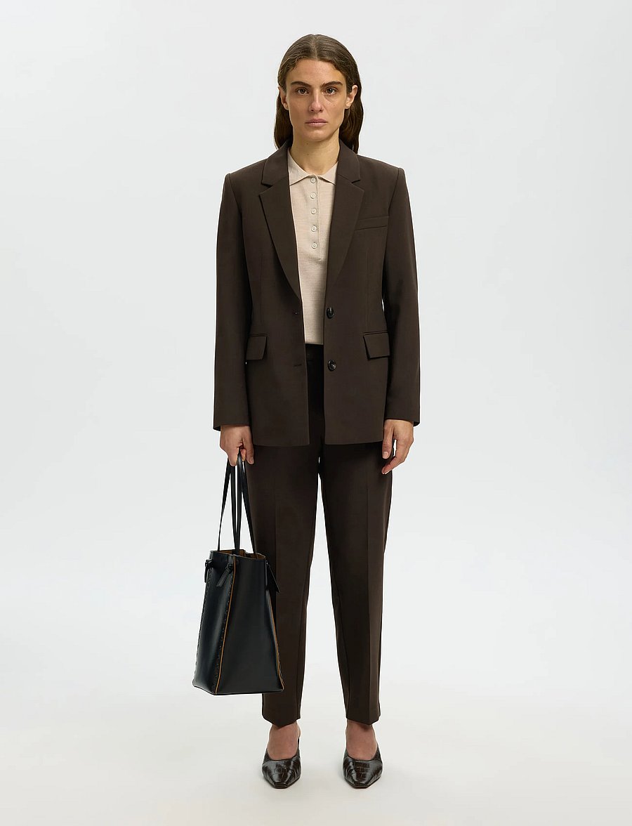 Selected - SLWRITA-RIA MW CROPPED PANT MEL NOOS - tailored trousers - delicioso - 5
