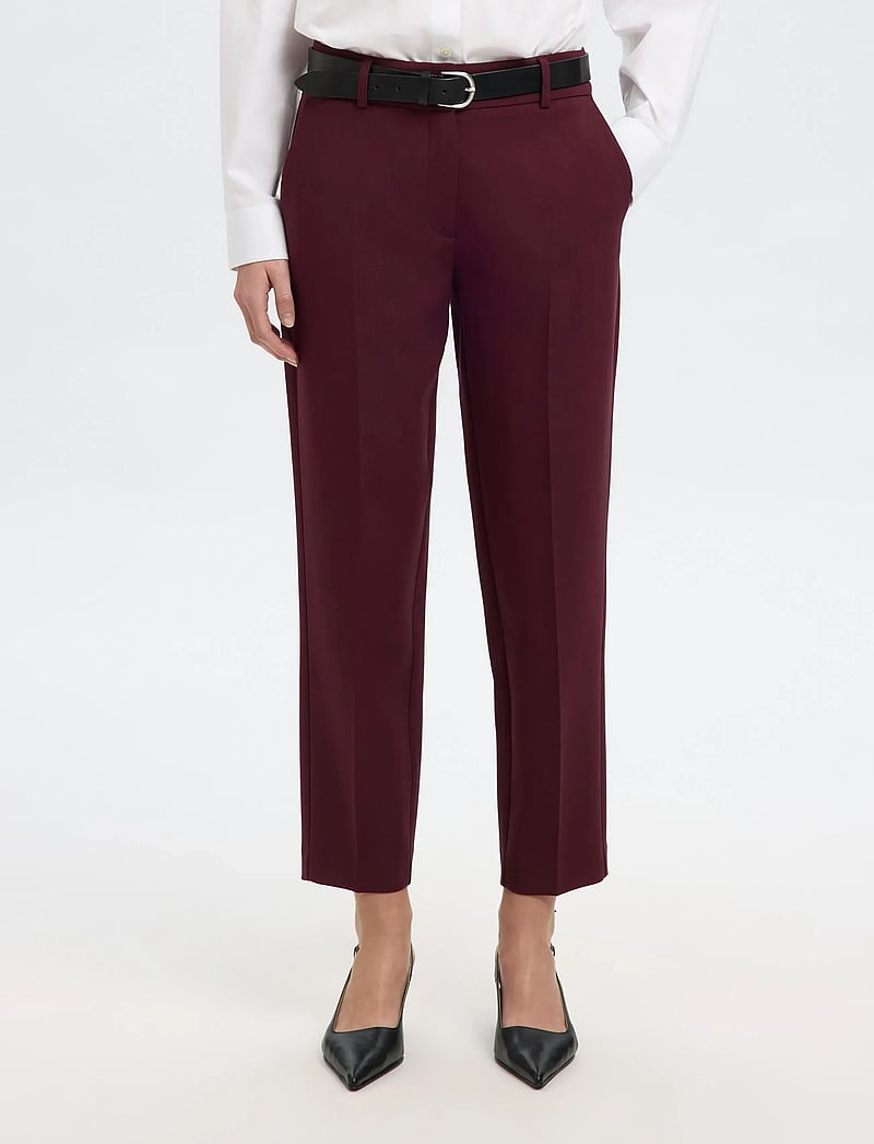 Selected - SLFRITA-RIA MW CROPPED PANT MEL NOOS - habitbukser - fig - 0