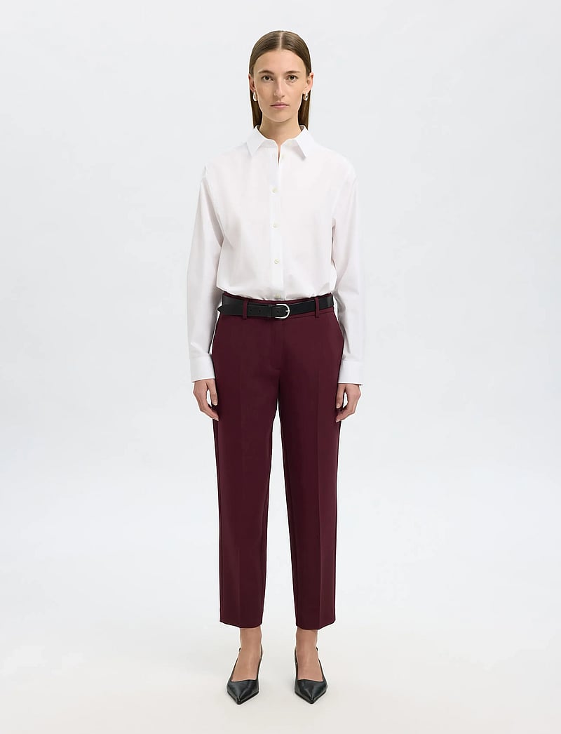 Selected - SLFRITA-RIA MW CROPPED PANT MEL NOOS - habitbukser - fig - 4