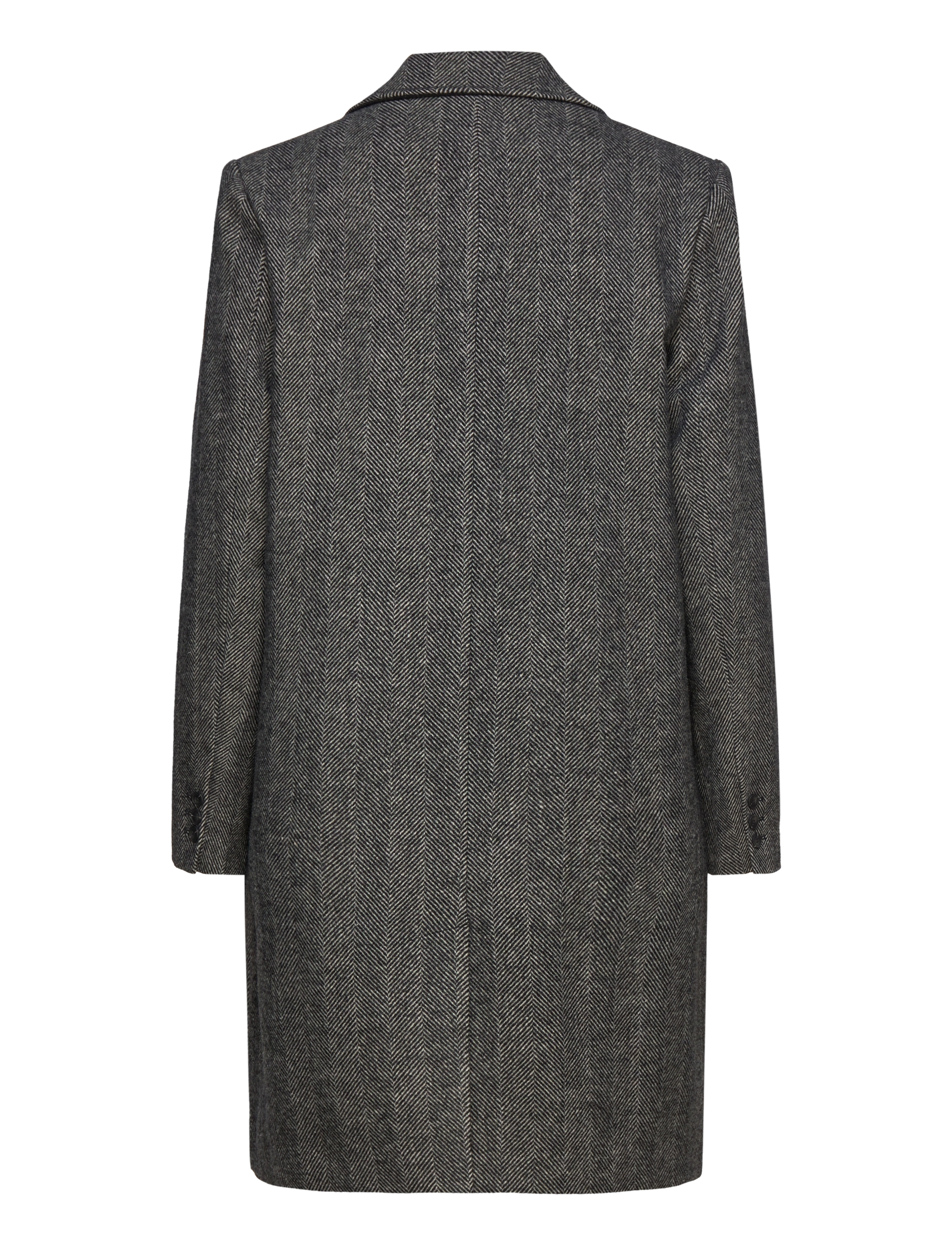 Selected - SLFNEW ALMA WOOL COAT HERRINGBONE NOOS - wintermäntel - black - 2