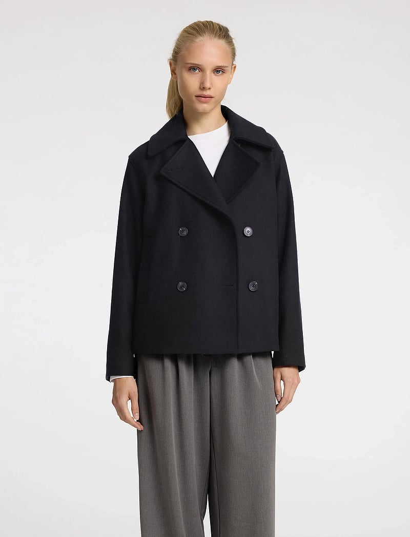 Selected - SLFALMA SHORT WOOL JACKET NOOS - uldjakker - black - 0