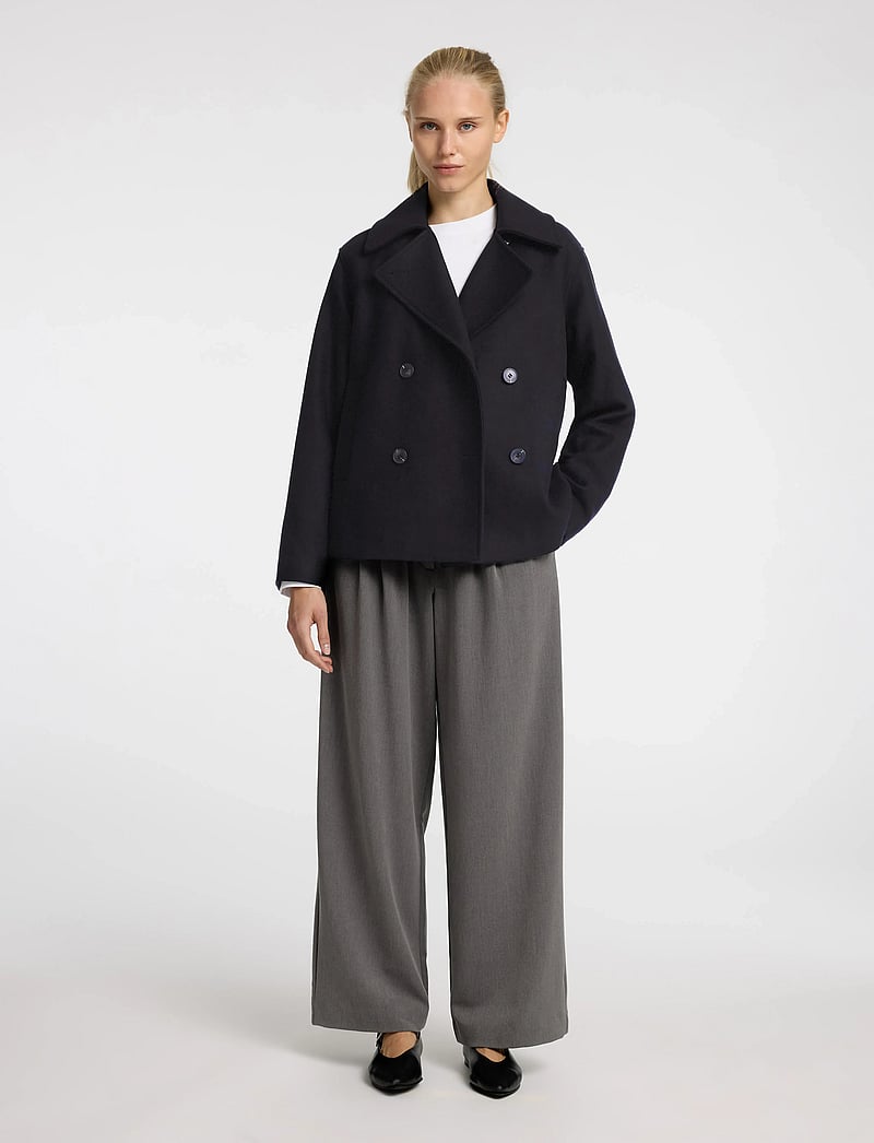 Selected - SLFALMA SHORT WOOL JACKET NOOS - uldjakker - black - 4