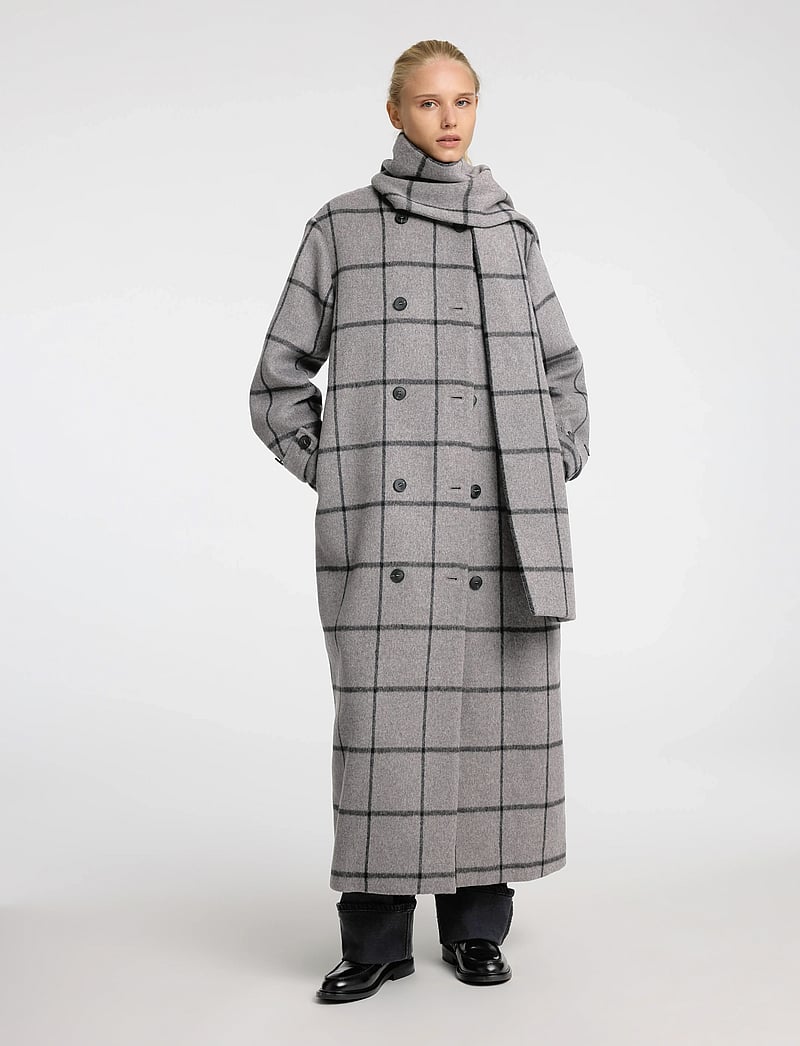 Selected - SLFHELLE LONG WOOL SCARF COAT - villased mantlid - steel gray - 0