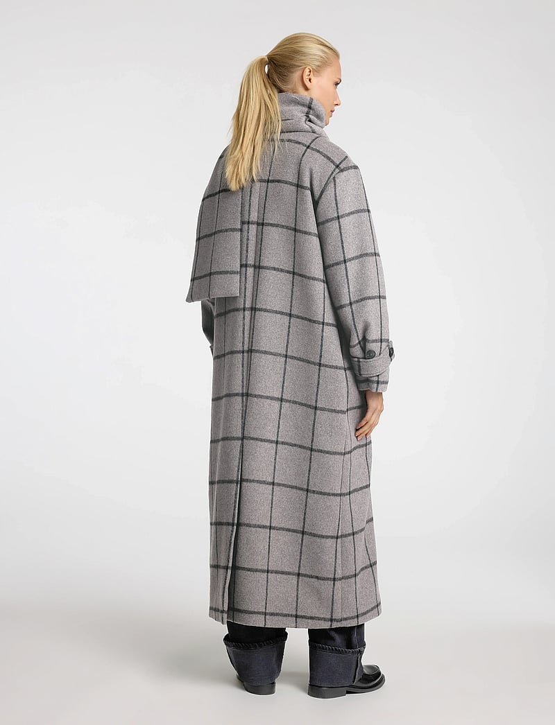 Selected - SLFHELLE LONG WOOL SCARF COAT - villased mantlid - steel gray - 4
