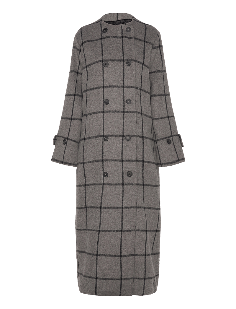 Selected - SLFHELLE LONG WOOL SCARF COAT - villased mantlid - steel gray - 3