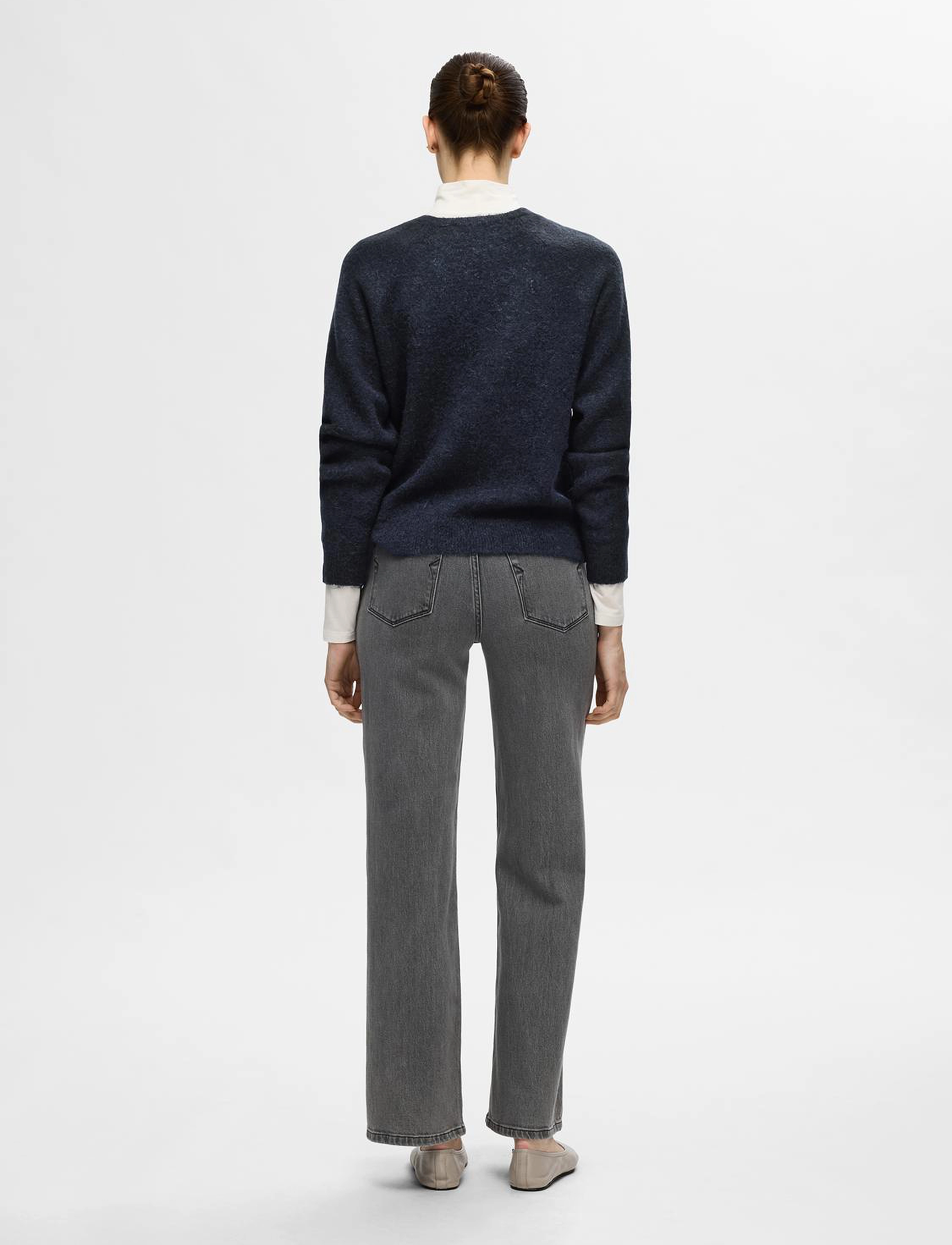 Selected - SLFLULU NEW LS KNIT V-NECK B NOOS - pullover - dark sapphire - 2