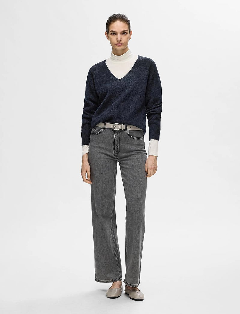 Selected - SLFLULU NEW LS KNIT V-NECK B NOOS - sviitrid - dark sapphire - 3