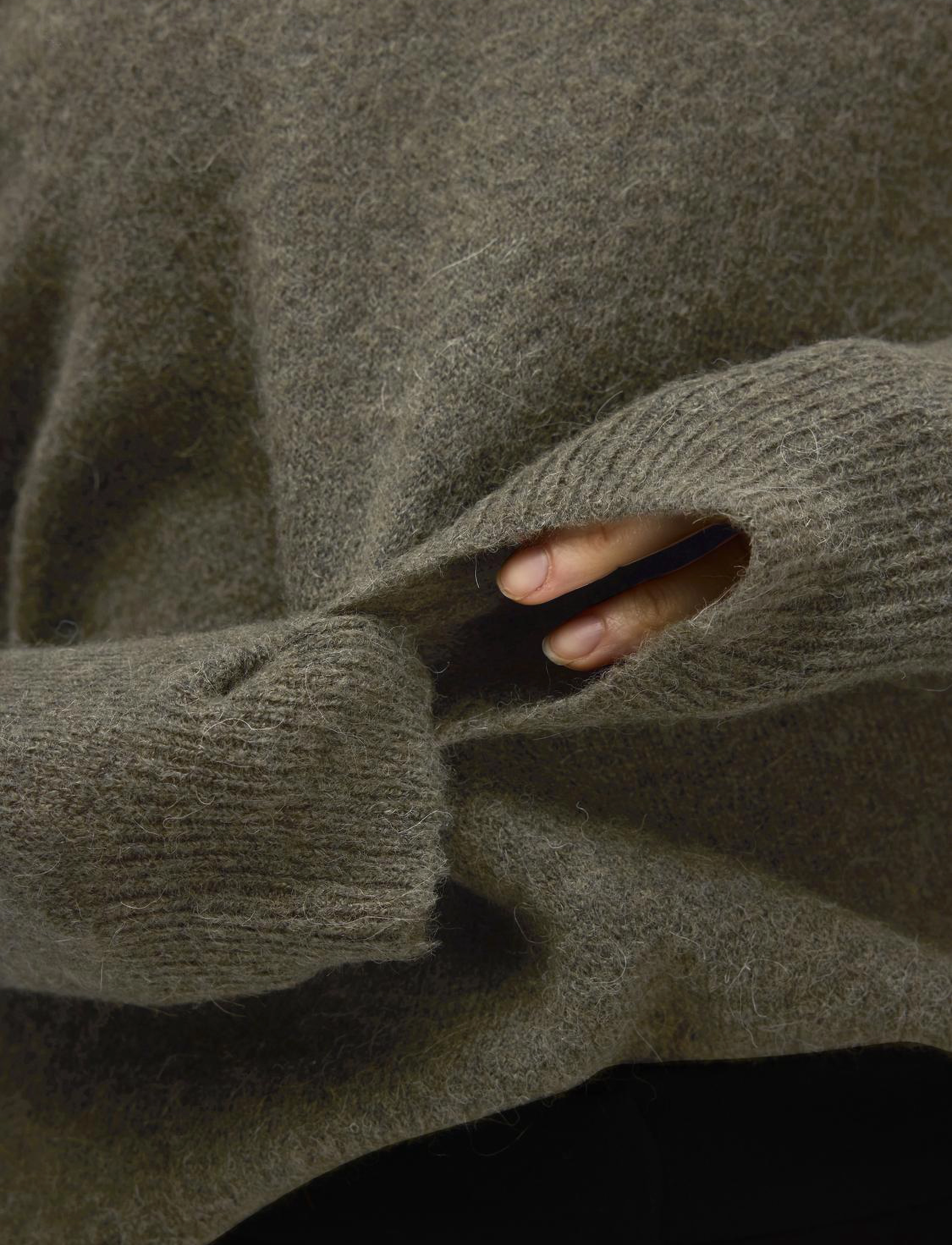 Selected - SLFLULU NEW LS KNIT V-NECK B NOOS - trøjer - kalamata - 5