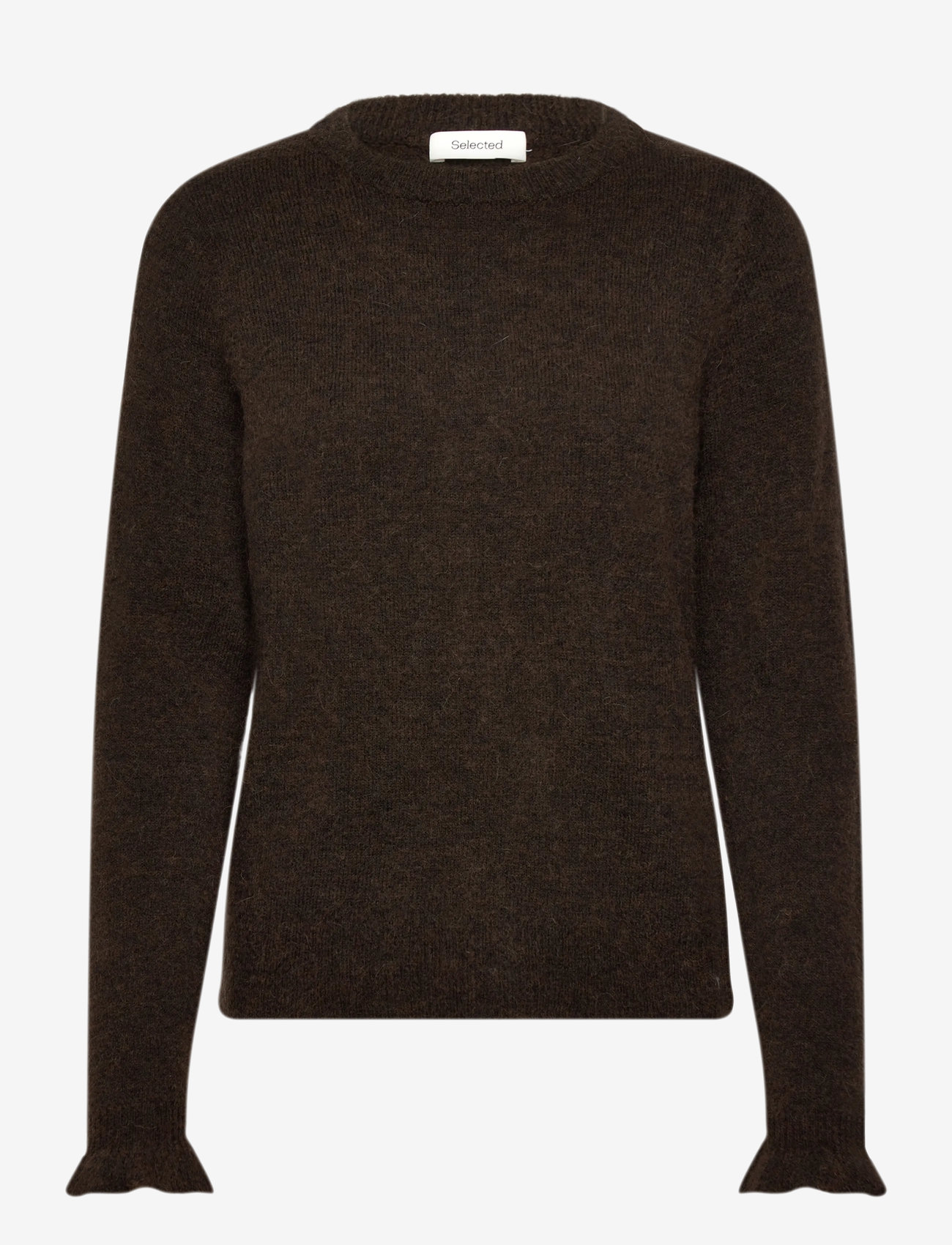 Selected - SLFLULU LS KNIT FRILL CUFF O-NECK NOOS - sviitrid - delicioso - 1