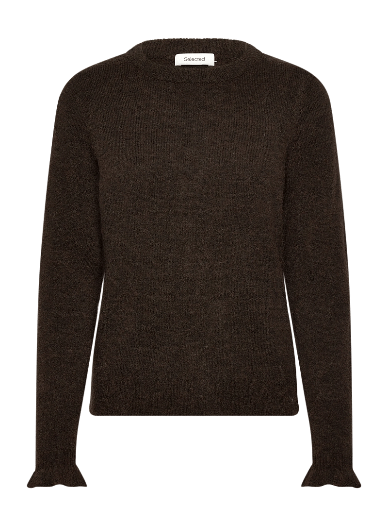 Selected - SLFLULU LS KNIT FRILL CUFF O-NECK NOOS - sviitrid - delicioso - 1