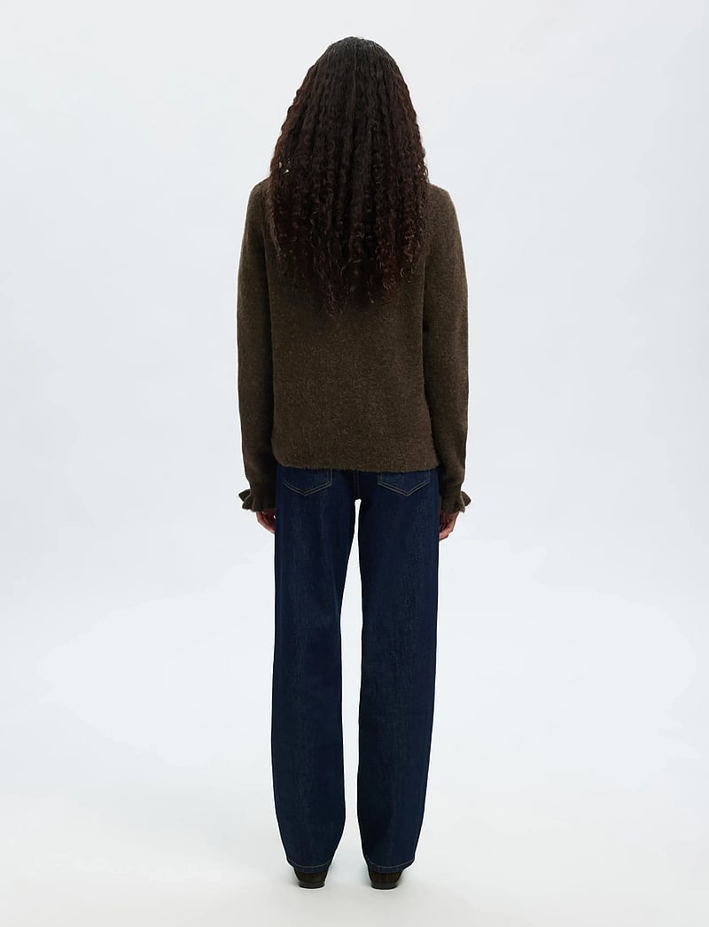 Selected - SLFLULU LS KNIT FRILL CUFF O-NECK NOOS - sviitrid - delicioso - 3