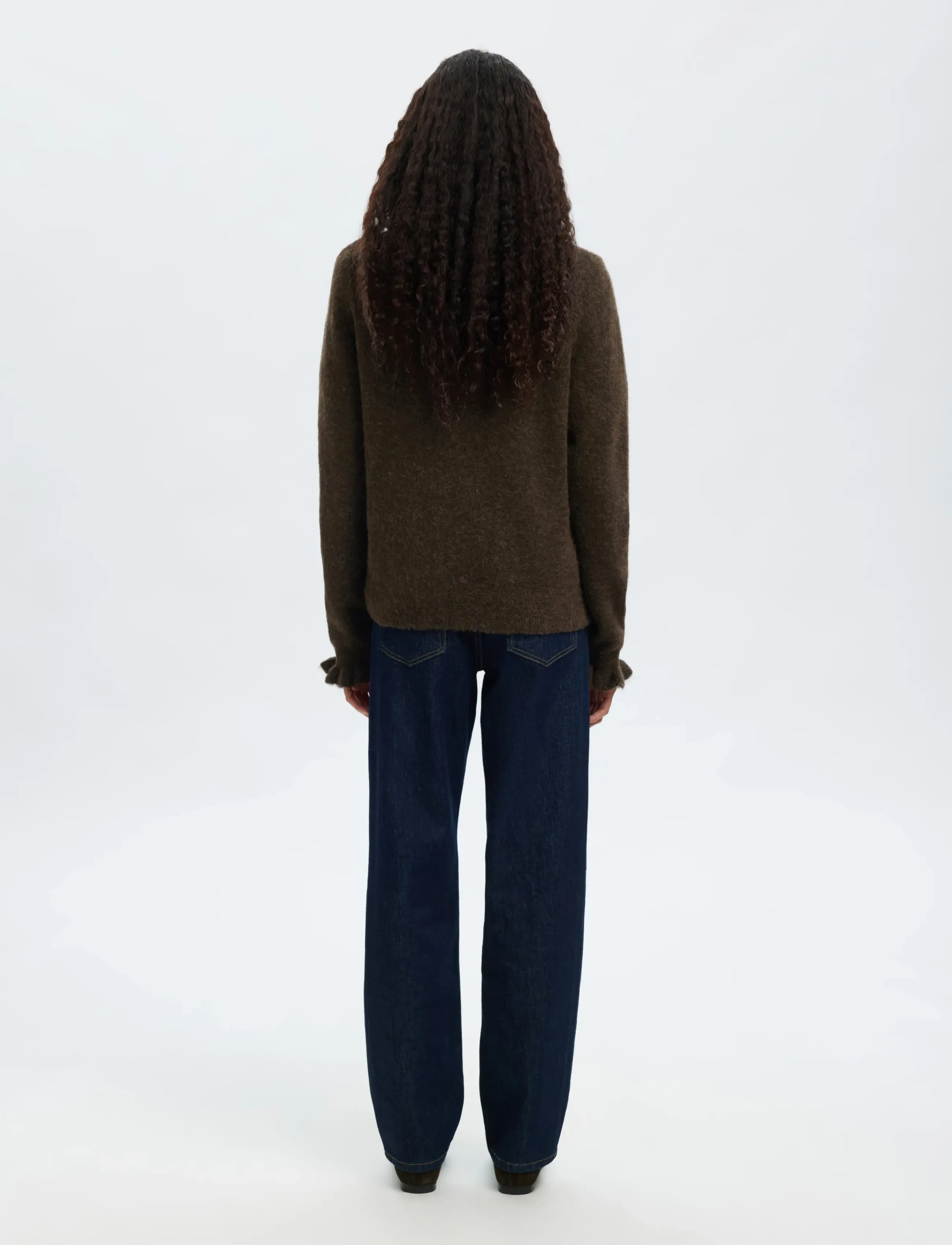 Selected - SLFLULU LS KNIT FRILL CUFF O-NECK NOOS - striktrøjer - delicioso - 3