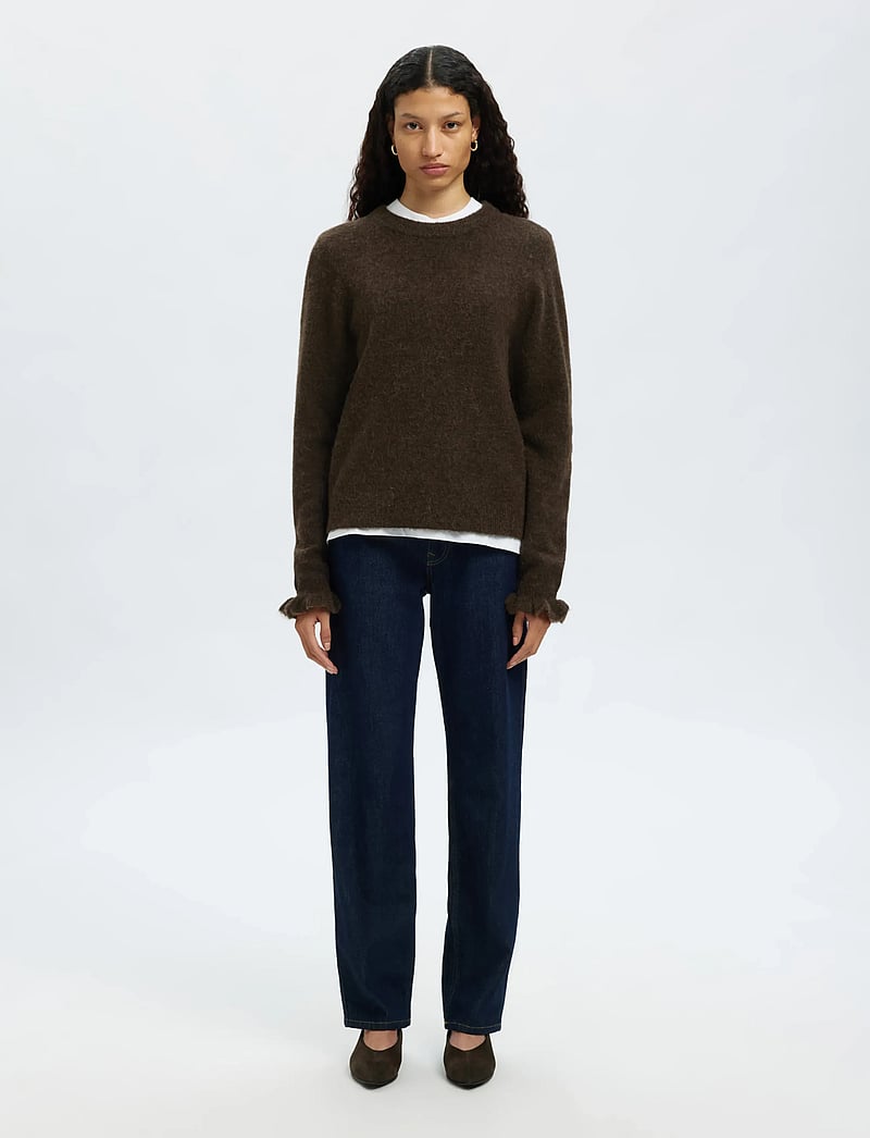 Selected - SLFLULU LS KNIT FRILL CUFF O-NECK NOOS - sviitrid - delicioso - 4