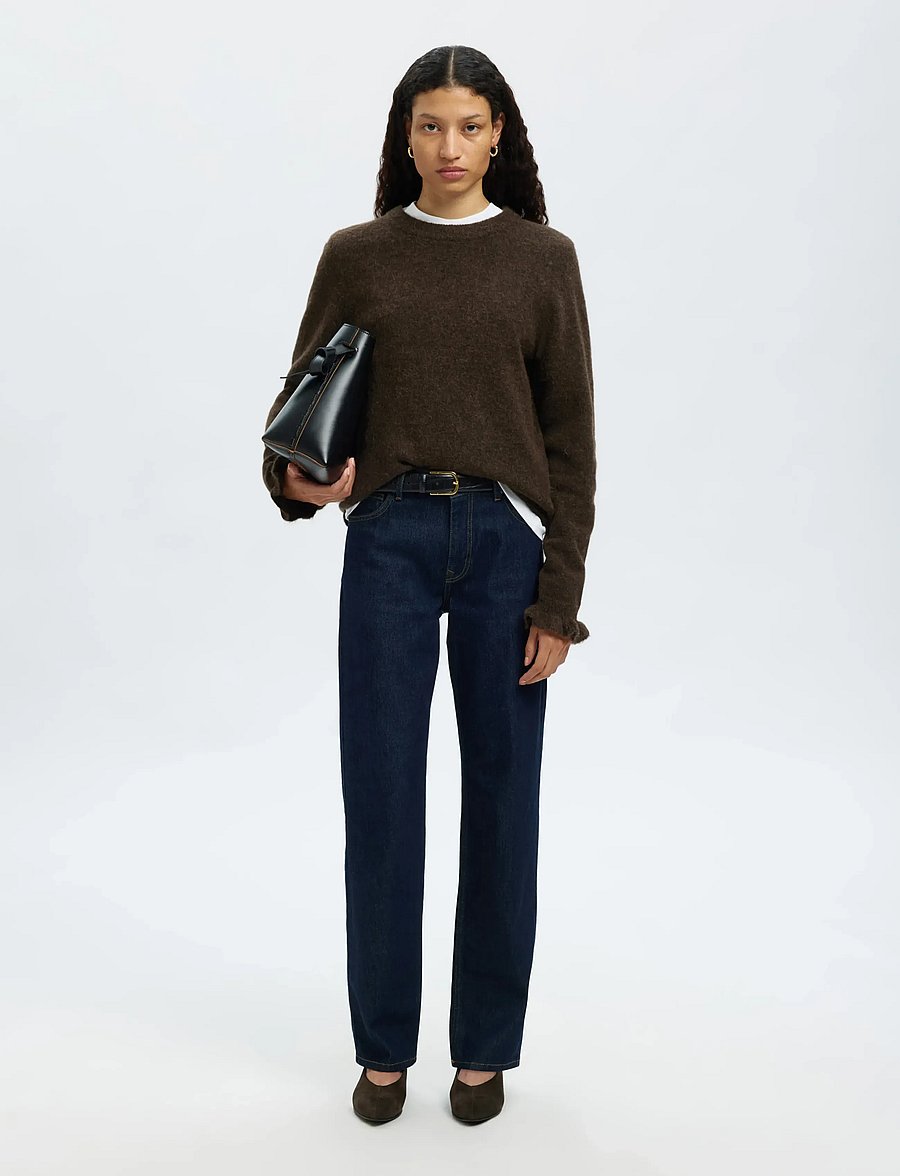Selected - SLFLULU LS KNIT FRILL CUFF O-NECK NOOS - pullover - delicioso - 5
