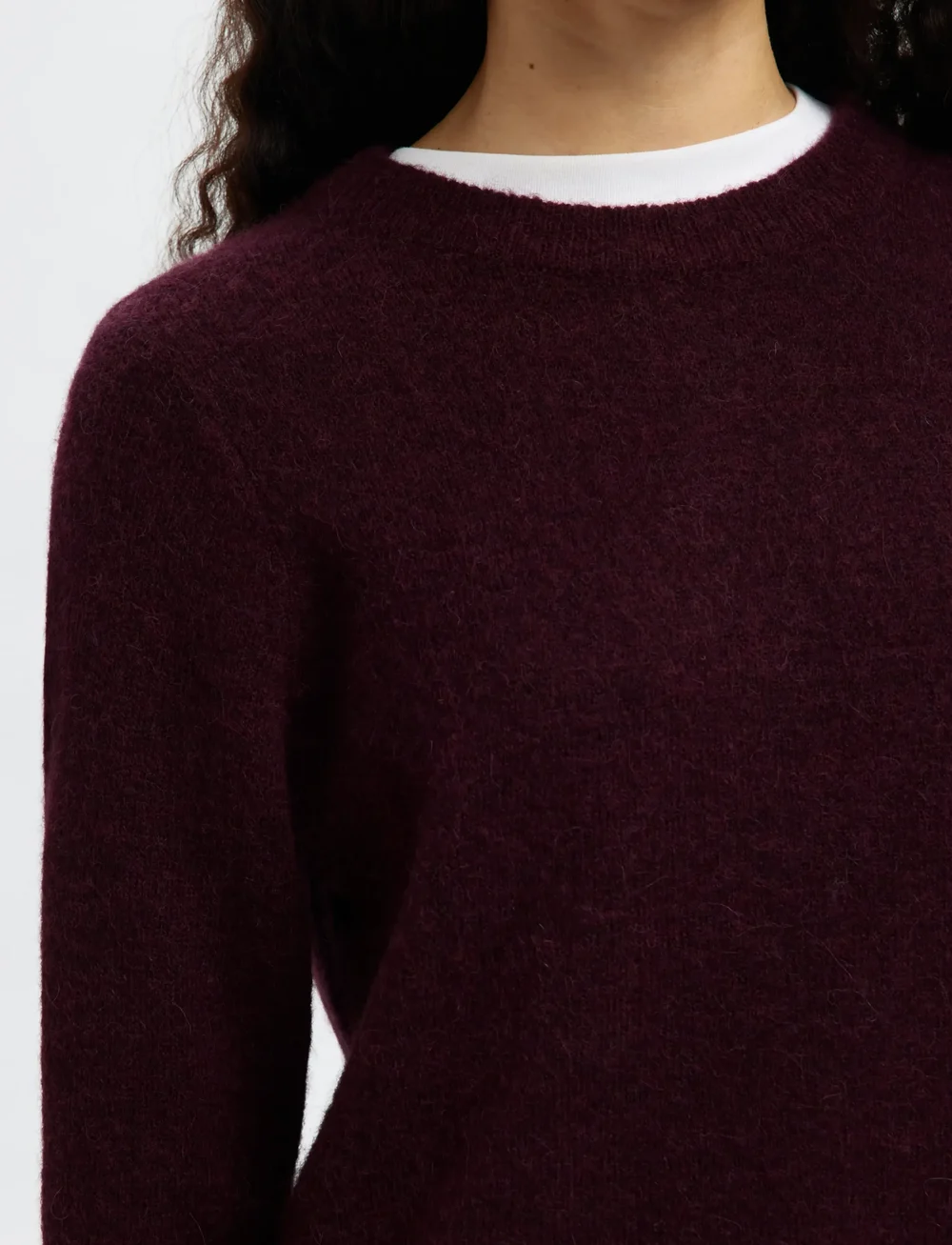Selected - SLFLULU LS KNIT FRILL CUFF O-NECK NOOS - pullover - fig - 5