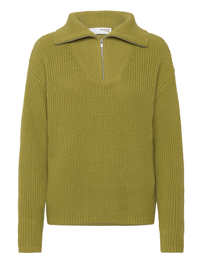 Selected - SLFBLOOMIE LS KNIT HALF ZIP NOOS - pullover - cardamom seed - 0