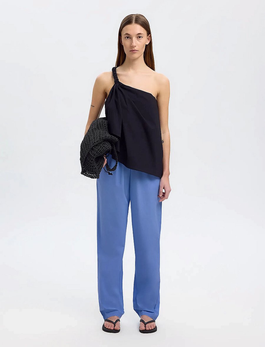 Selected - SLFBLAIR HW PANT B - sirged püksid - cornflower blue - 5