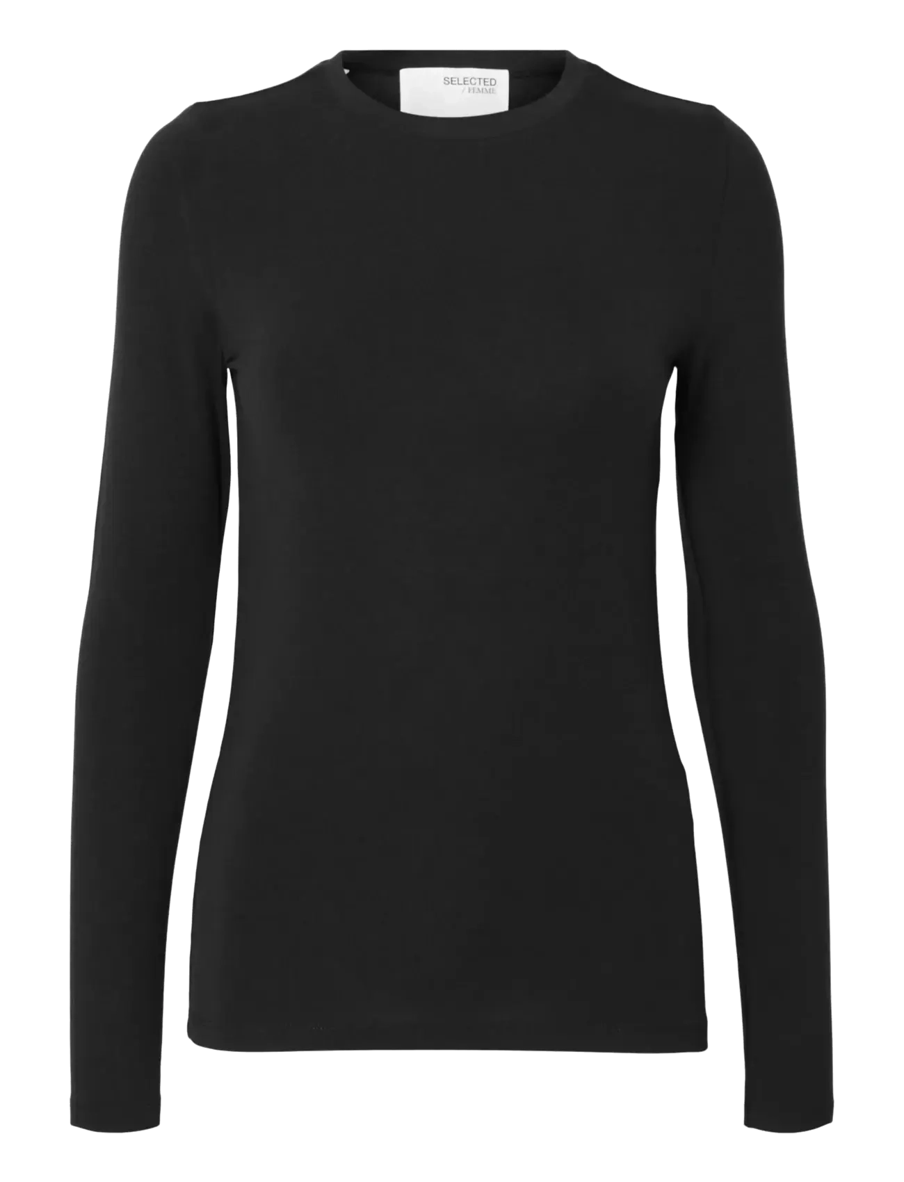 Selected SLWMANJA LS O-NECK NOOS - Selected - BLACK / black