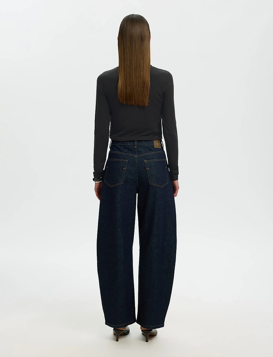 Selected - SLWMANJA LS O-NECK NOOS - langärmlige tops - black - 2