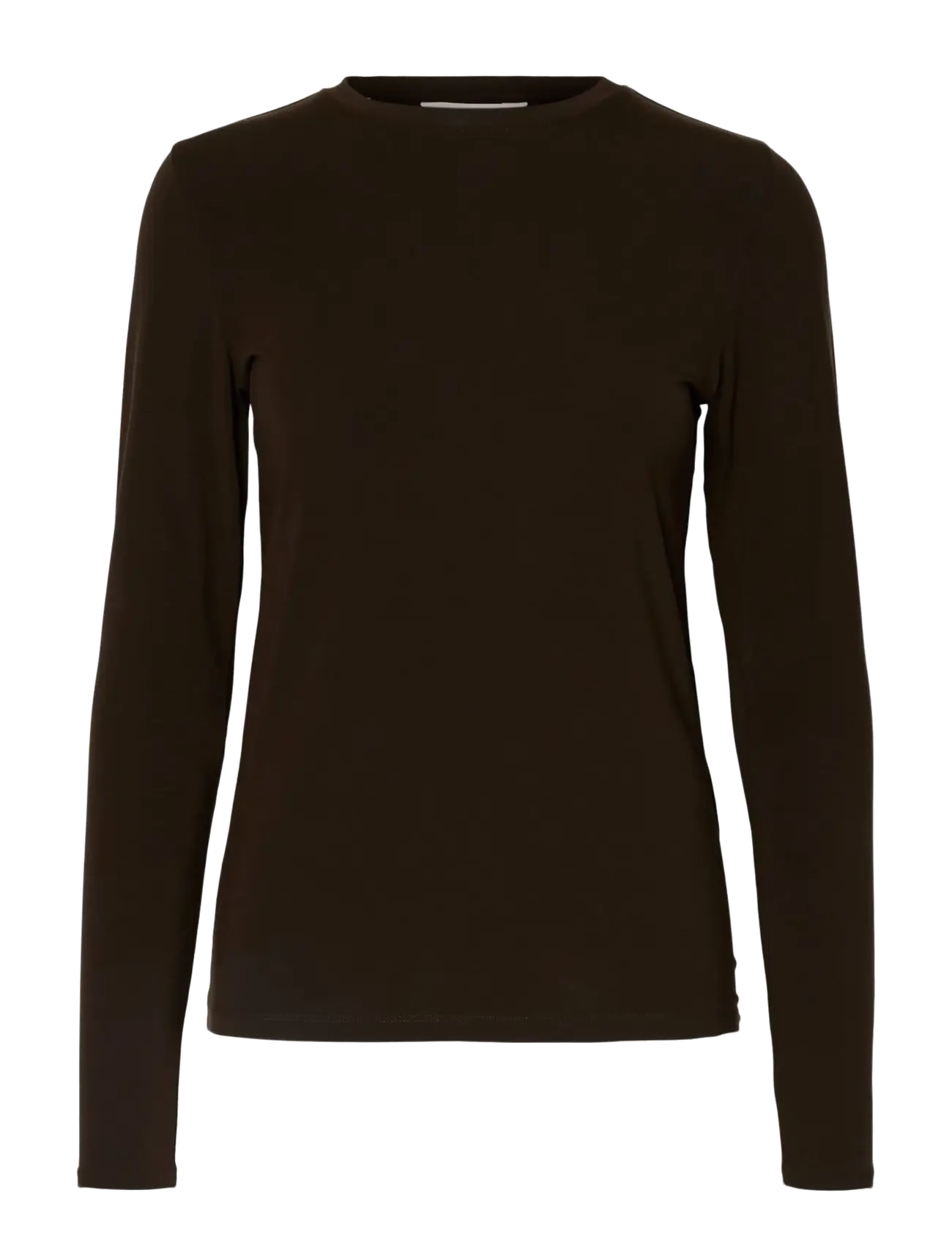 Selected SLWMANJA LS O-NECK NOOS - Kläder - DELICIOSO / brown