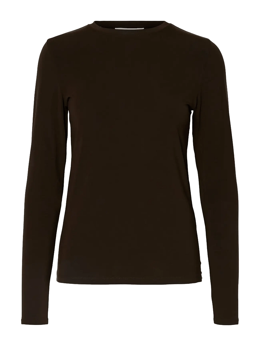 Selected - SLWMANJA LS O-NECK NOOS - long-sleeved tops - delicioso - 1