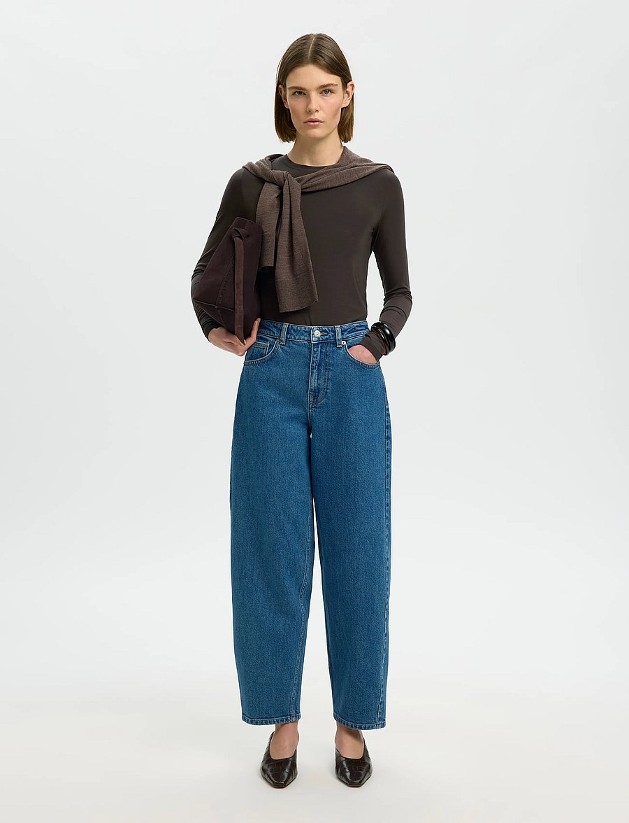 Selected - SLWMANJA LS O-NECK NOOS - long-sleeved tops - delicioso - 5