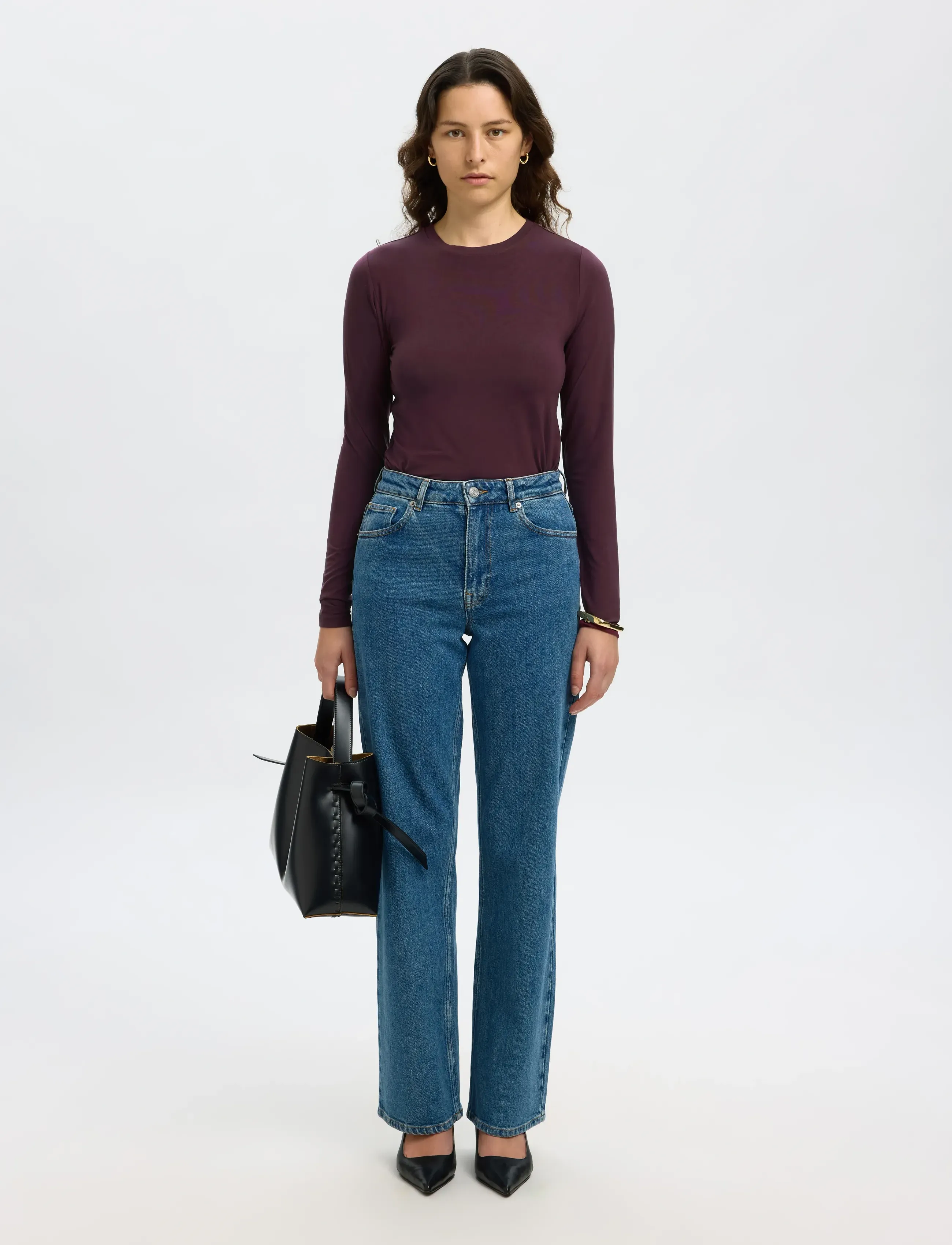 Selected - SLWMANJA LS O-NECK NOOS - t-shirts met lange mouwen - fig - 5