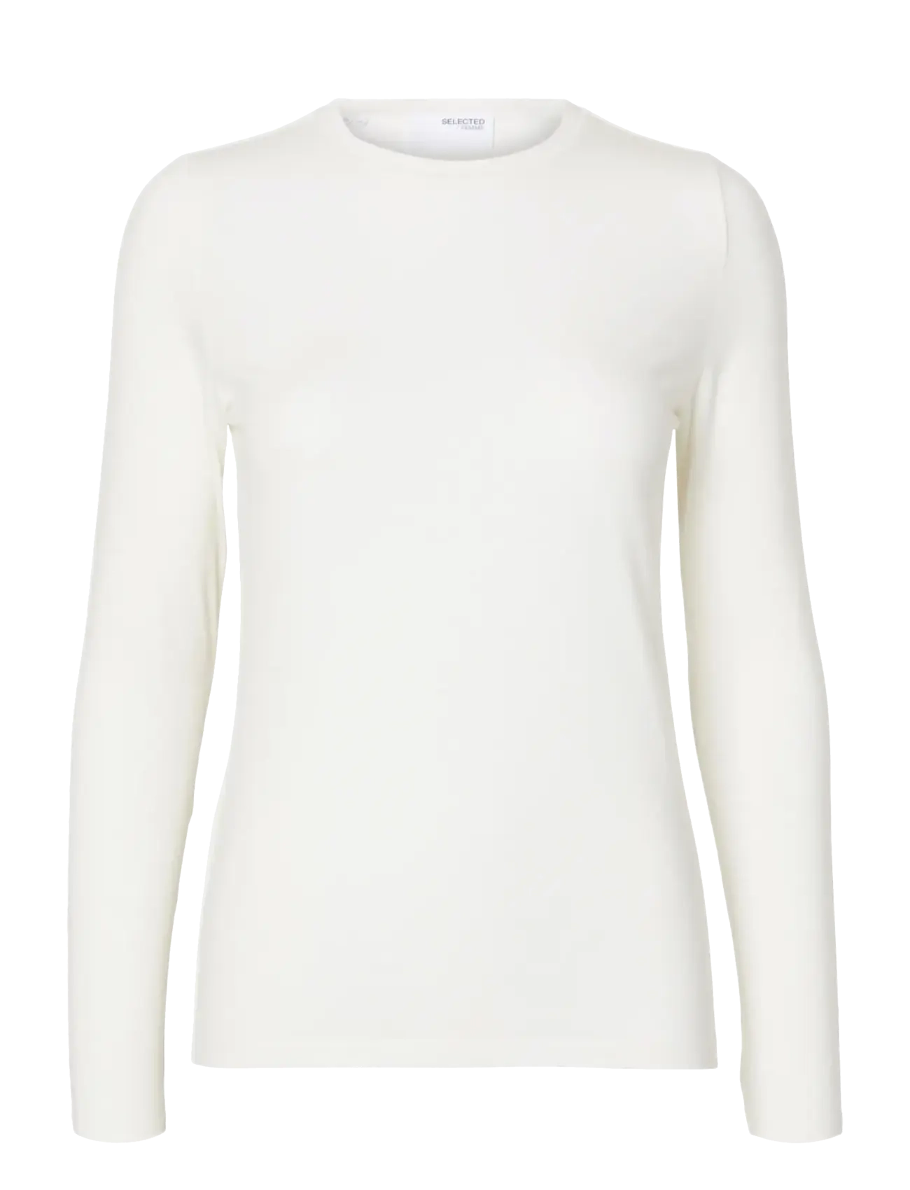 Selected SLWMANJA LS O-NECK NOOS - Selected - SNOW WHITE / cream